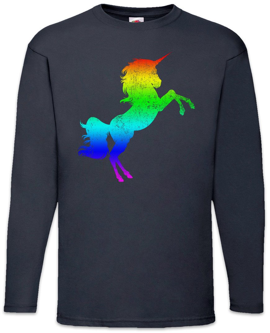 Langarmshirt Rainbow Unicorn Langarm T-Shirt Regenbogen Einhorn Einhörner Toon