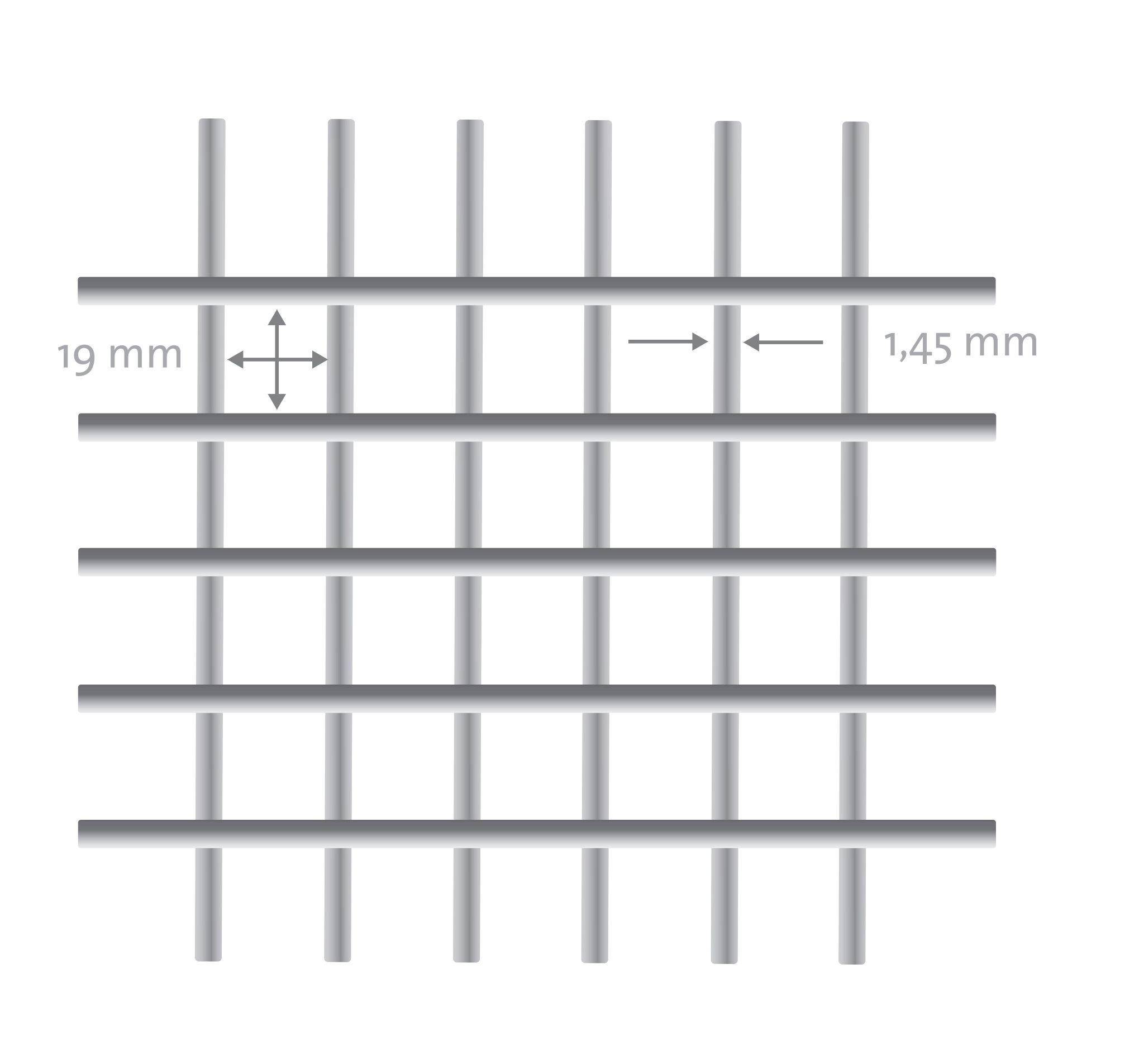 Kraptrap® Voliere Volierendraht Drahtgitter I Käfigdraht Schweißgitter I 19x19mm 1 m hoch I 1,45mm stark Drahtzaun mardersicher, feuerverzinkt
