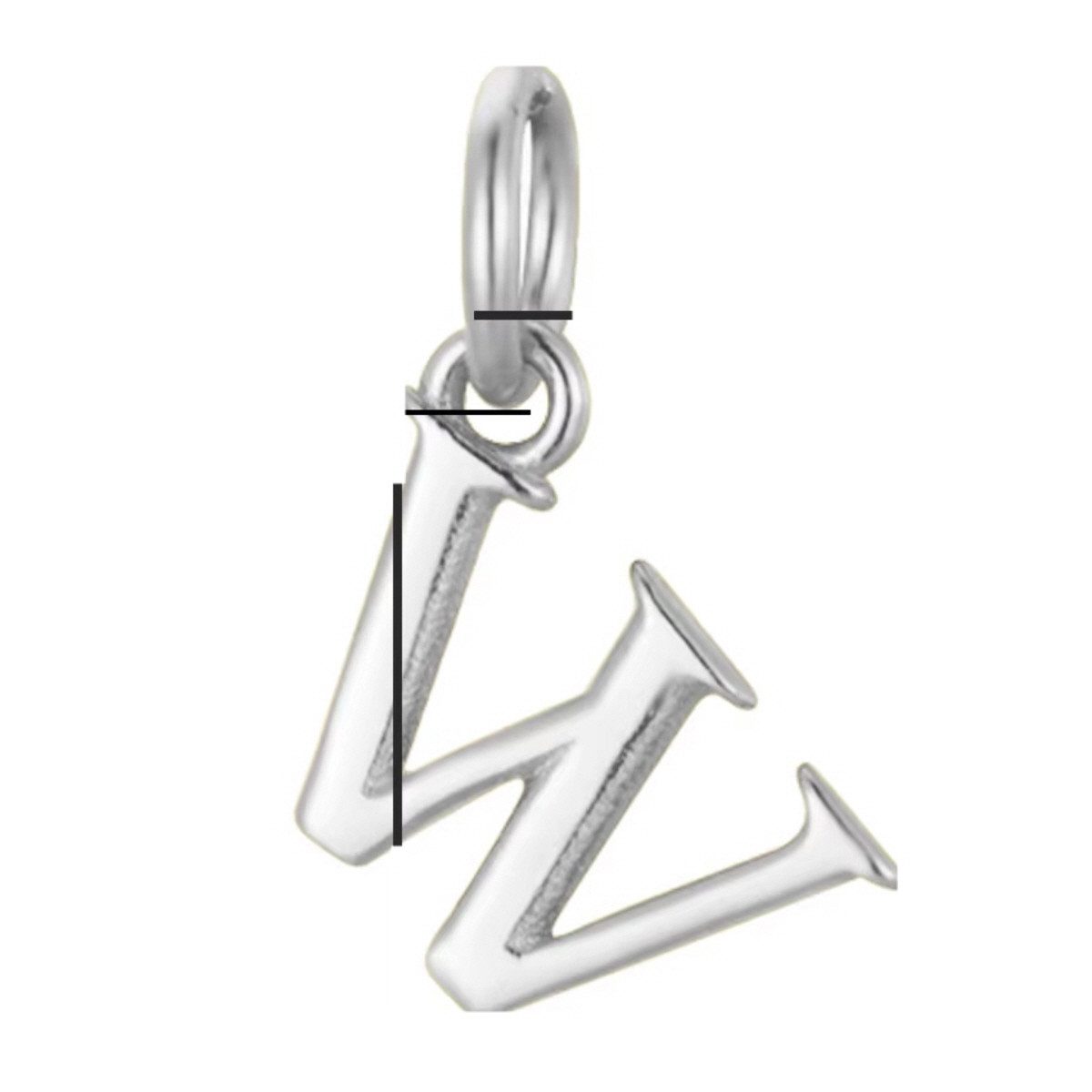 Silberkette Buchstabenanhänger " W " Kette mit Buchstaben Anhänger W Namenskette