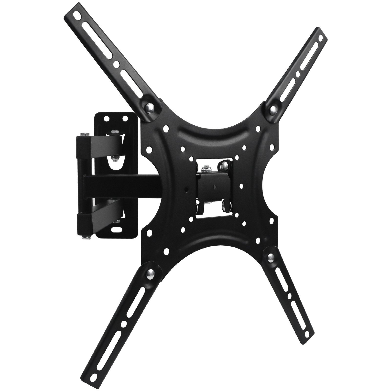 SunJas TV-Wandhalterung Schwenkbare TV Wandhalterung für 32-55 Zoll, (bis 55 Zoll, Neigbar Fernsehhalterung,±90° Schwenk ±15° Neigung, VESA100x100-400x400, für 32"–55" LCD LED Curved TV)