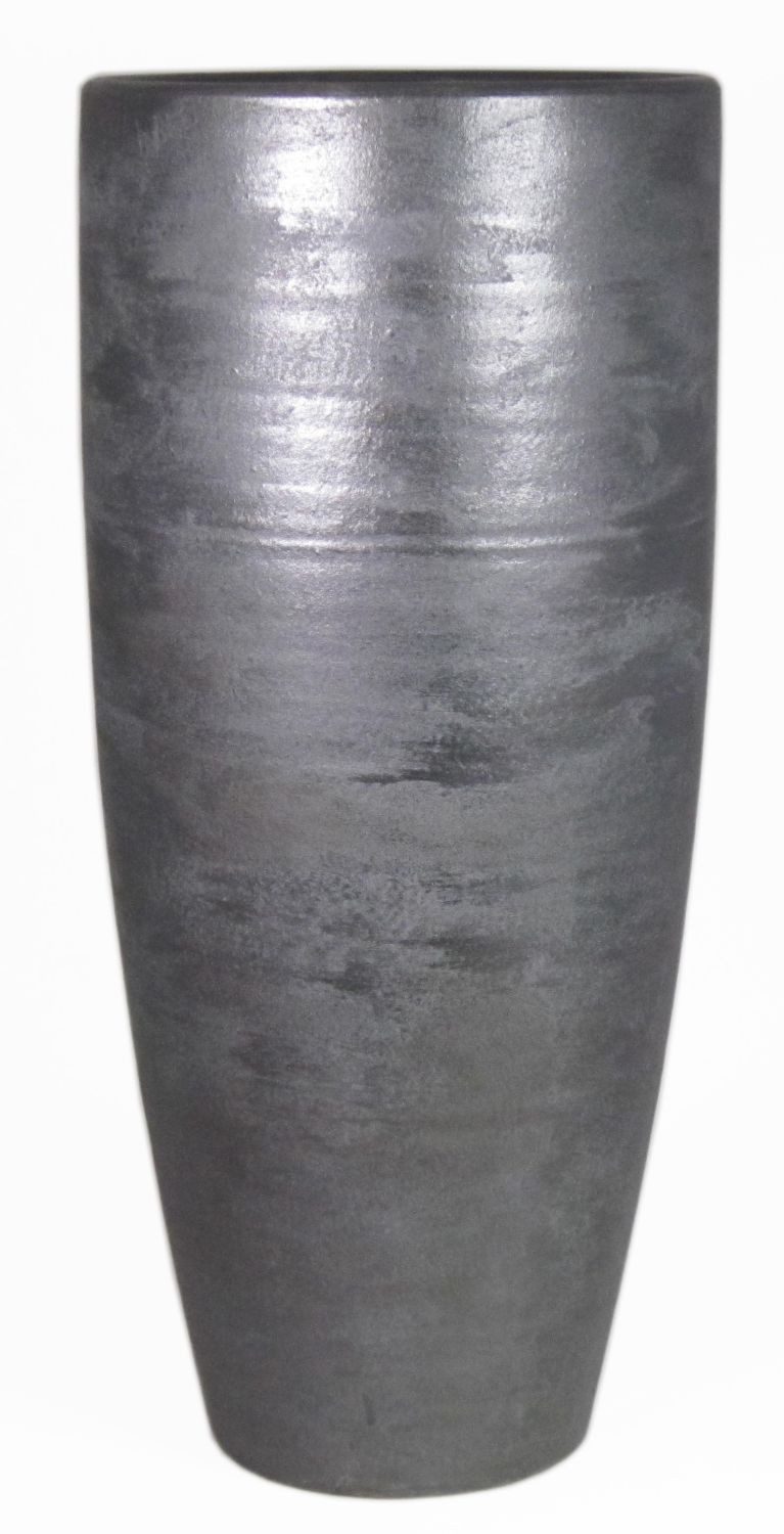 INNA-Glas Tischvase Große Keramik Vase mit Maserung, schwarz, 70 cm, Ø 32 cm