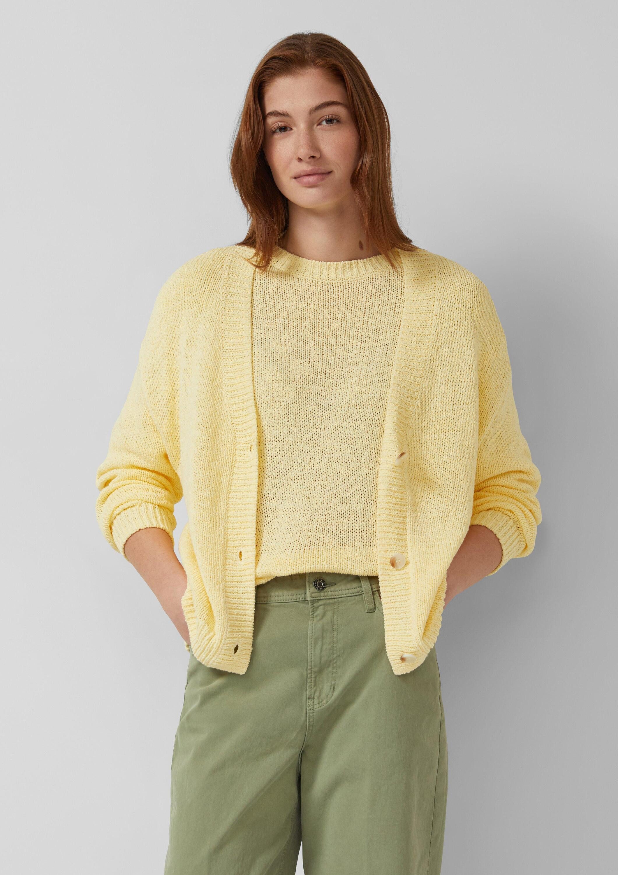 s.Oliver Cardigan Strickjacke Strickjacke aus Bändchengarn im Relaxed Fit