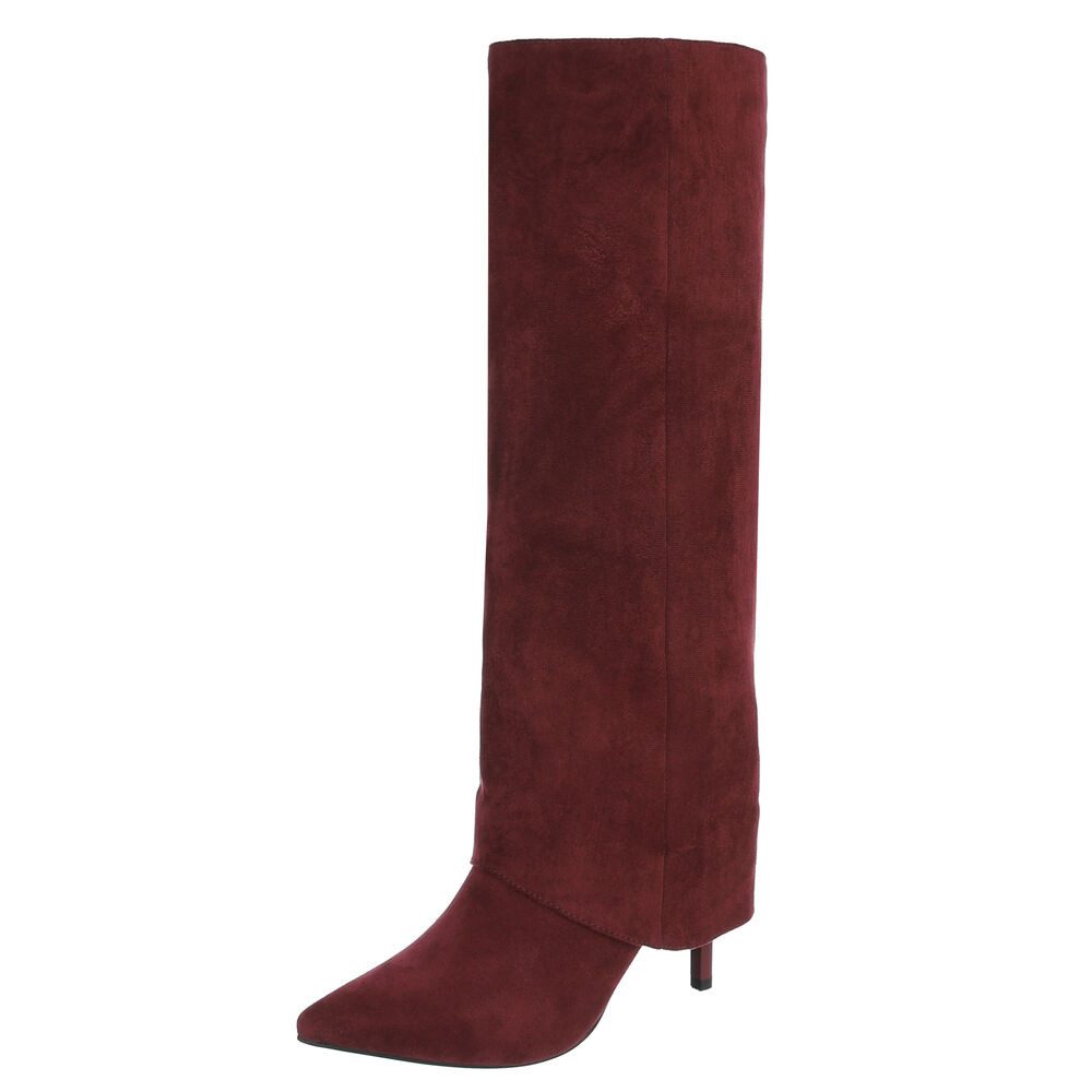 Ital-Design Damen Party & Clubwear High-Heel-Stiefel (90829555) Pfennig-/Stilettoabsatz Stiefel in Weinrot