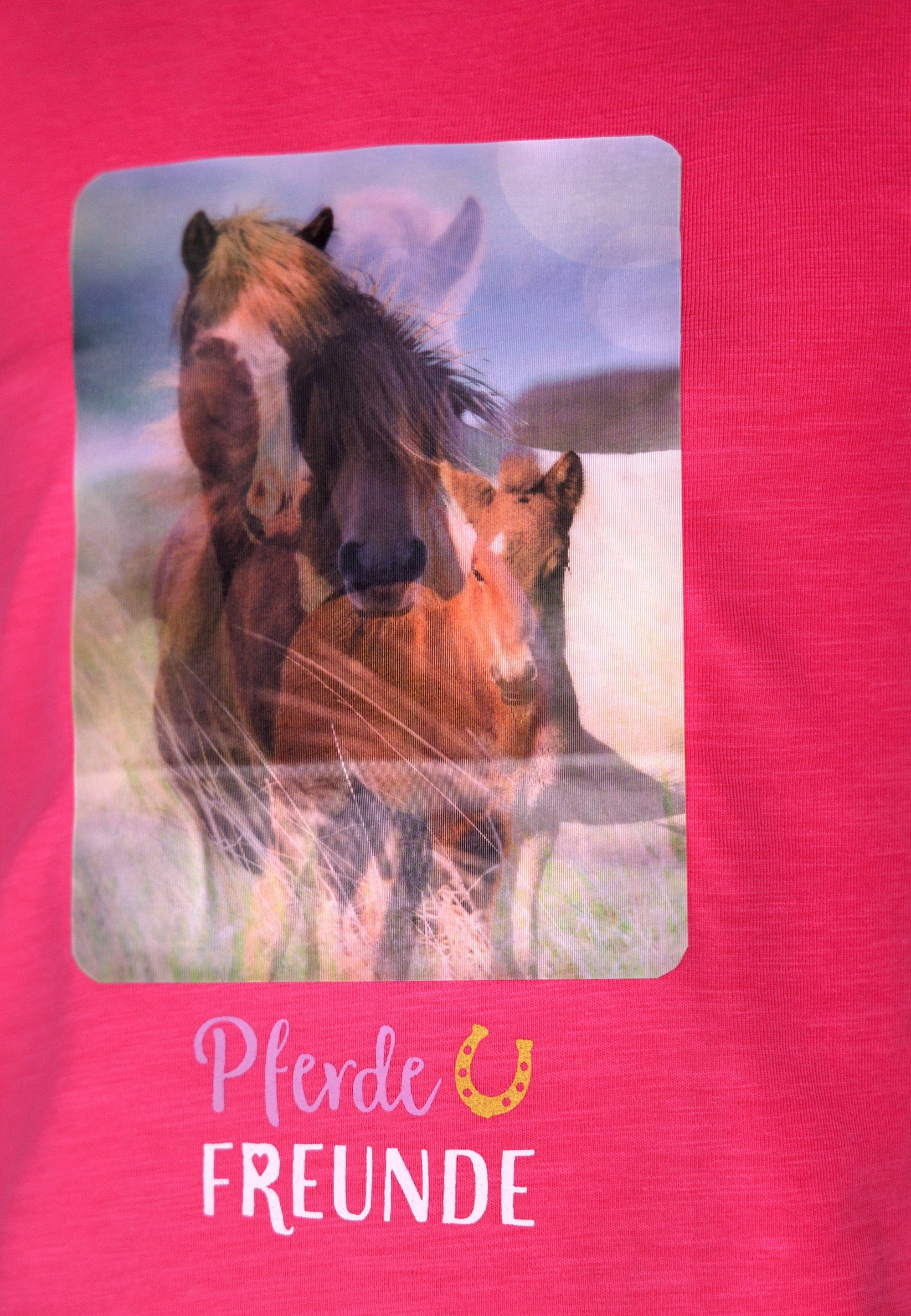 AND FREUNDE SALT T-Shirt (1-tlg) Pferde PEPPER 33812823 magenta