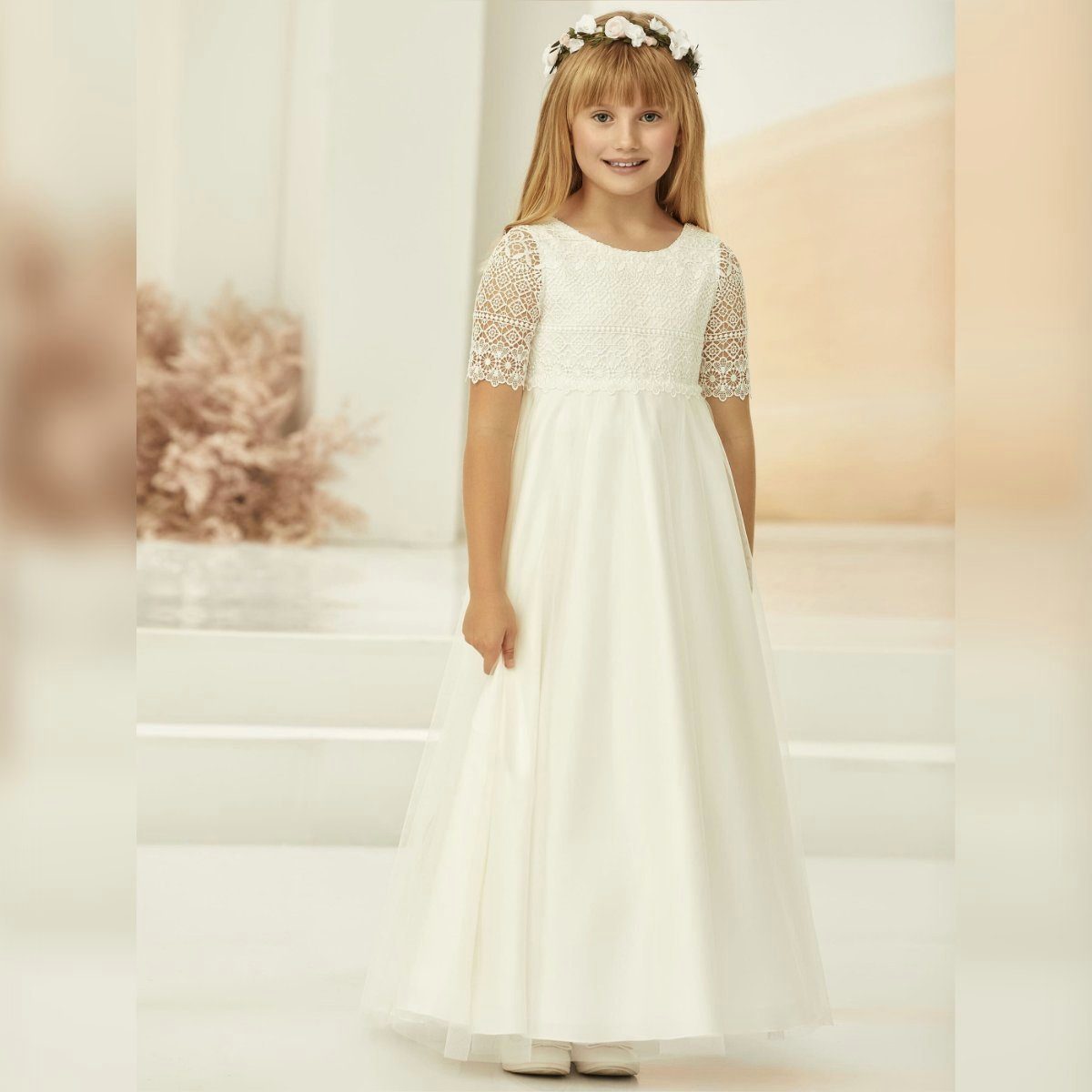 Partykleid Blumenmädchenkleid Kommunionkleid Blumenmädchenkleid ME2400