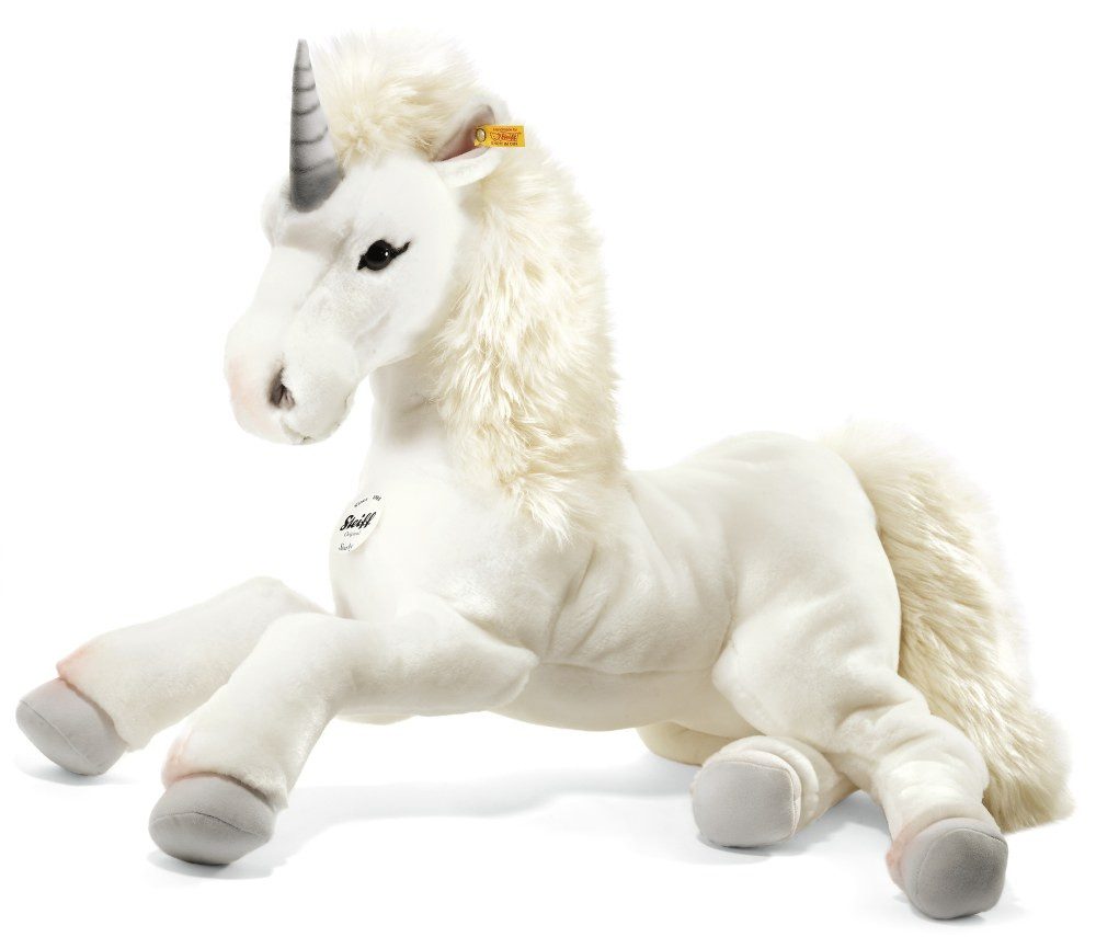 Steiff Kuscheltier Steiff Starly Schlenker-Einhorn 70cm liegend weiss 015090