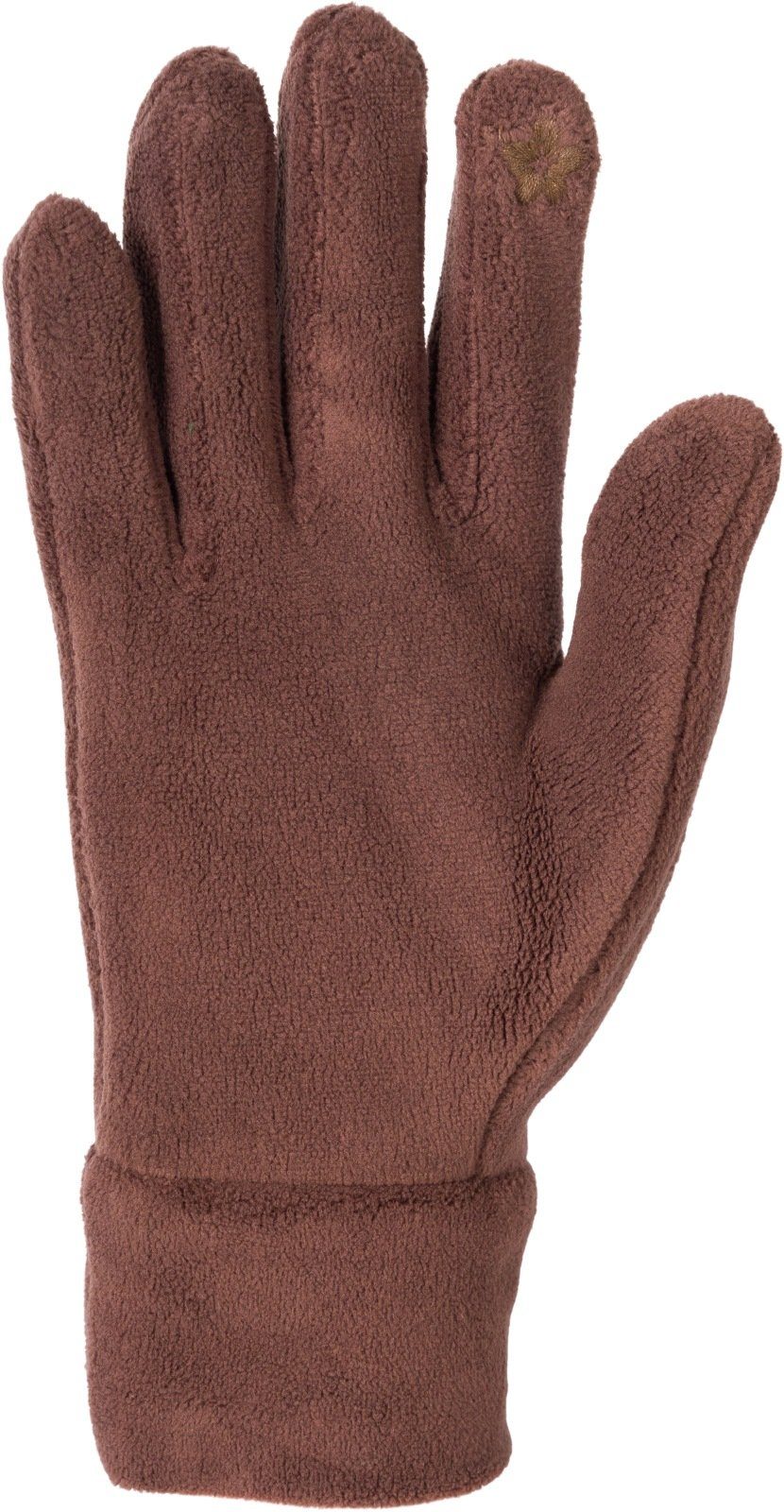 styleBREAKER Fleecehandschuhe Einfarbige Fleece Handschuhe Schokobraun Touchscreen
