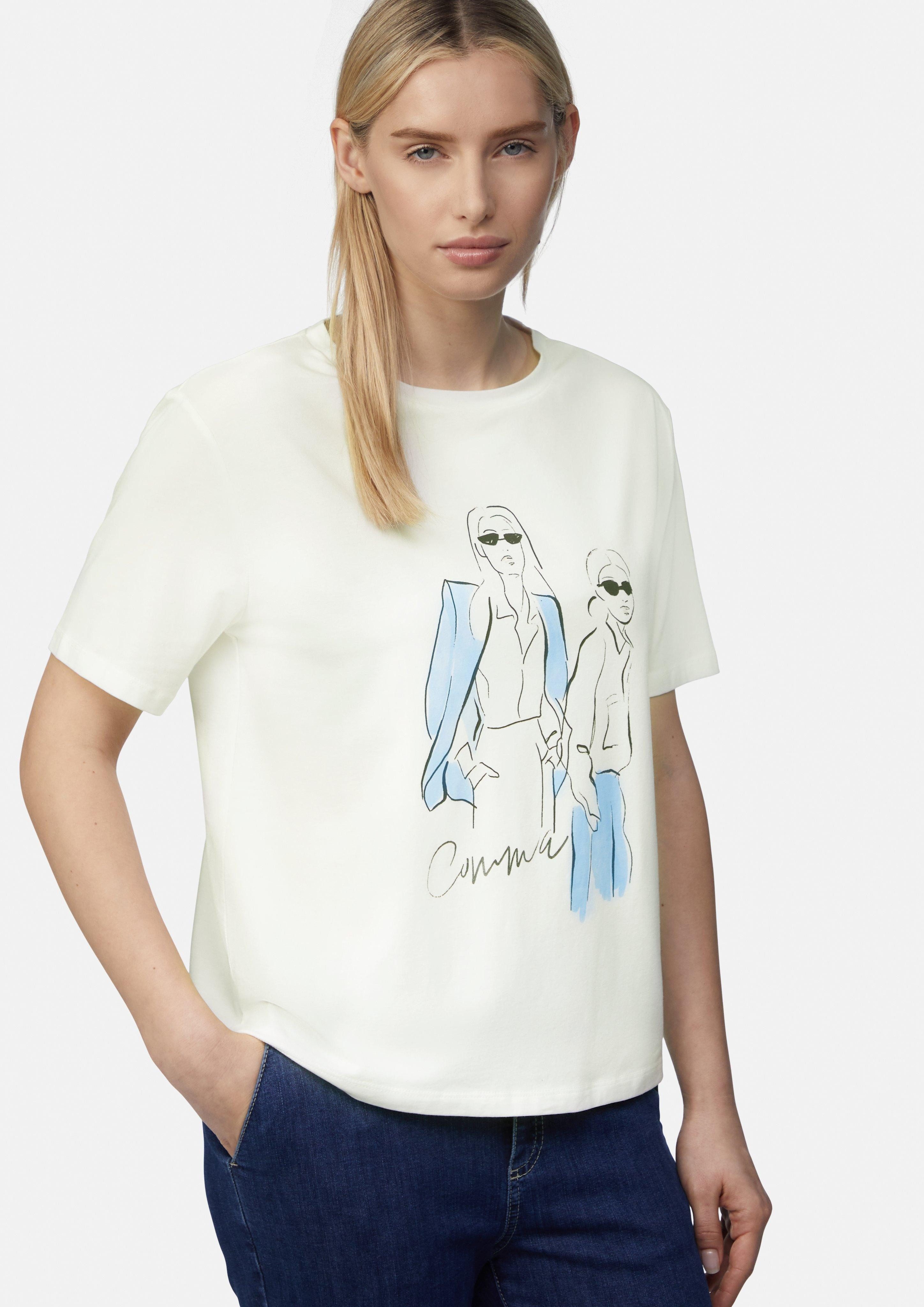Kurzarmshirt T-Shirt im Relaxed Fit mit Frontprint