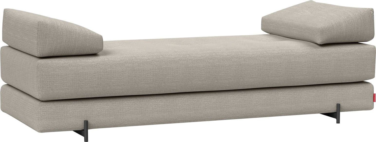 INNOVATION LIVING ™ Stapelliege Sigmund 579 Eiche-Beine, Daybed mit zwei Federkernmatratzen, Fußteil schwarz