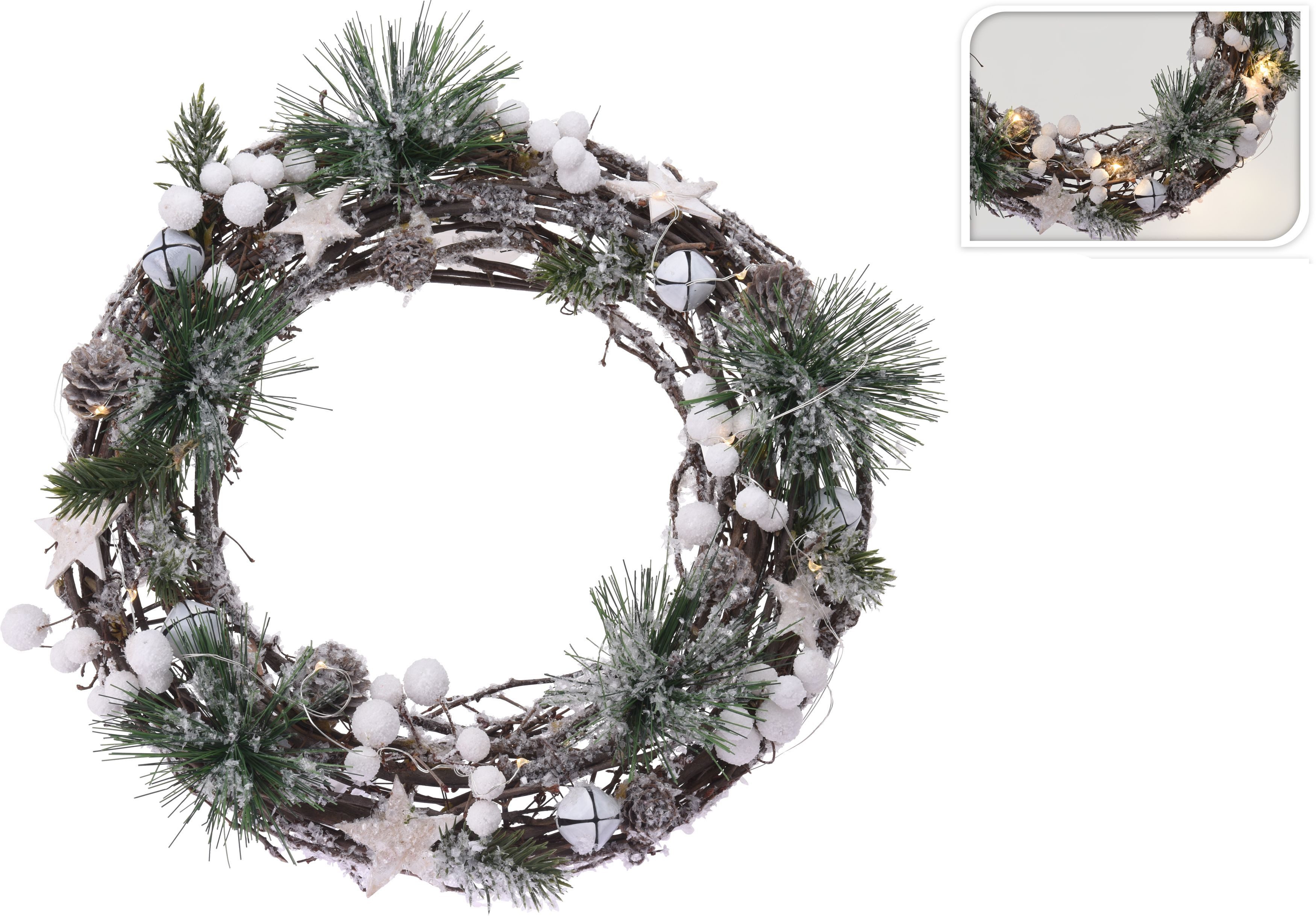 Kunstkranz Türkranz mit LED Beleuchtung in 3 Farben wählbar, Luca Lighting günstig online kaufen