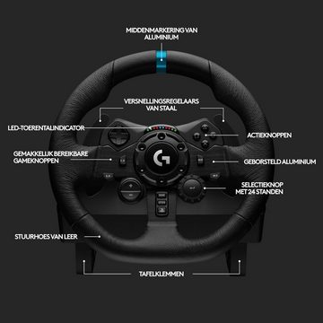 Logitech G923 Driving Force Rennlenkrad mit Pedalen - USB Gaming-Lenkrad (Set, für PS5, PS4, PC, Mac)