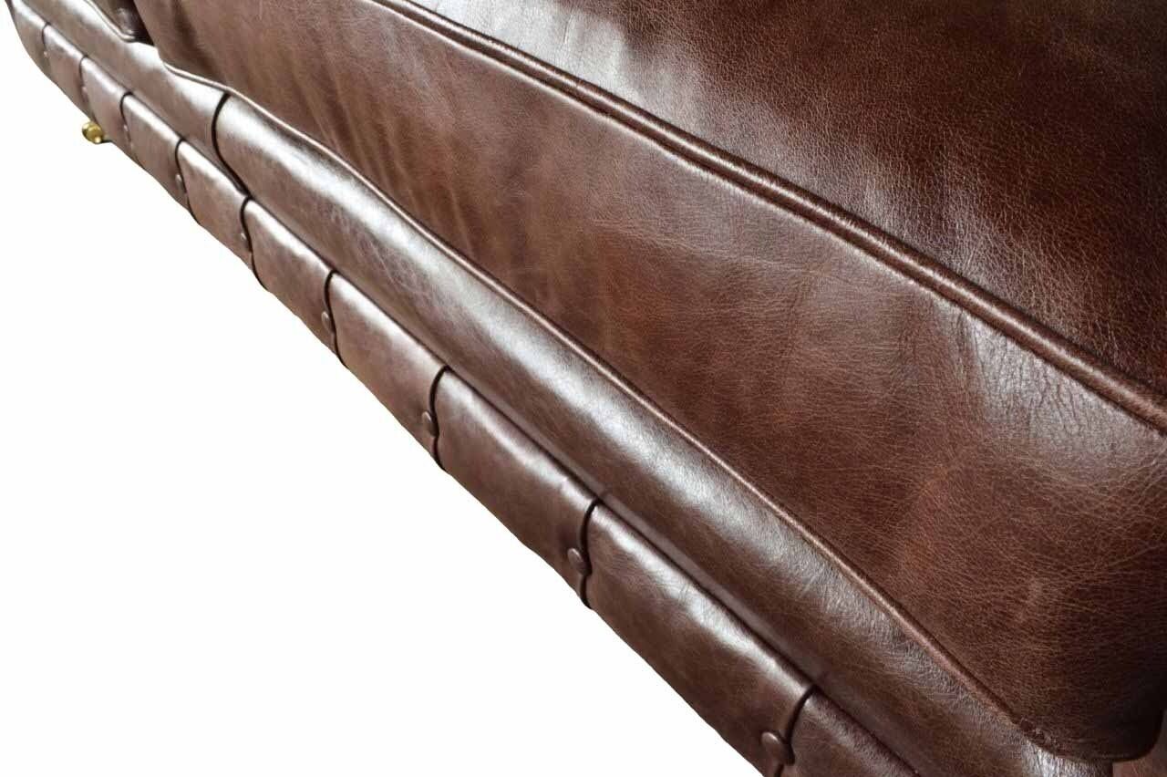 Sofa Chesterfield Luxus Dreisitzer Made in Couch Wohnzimmer Europe JVmoebel Möbel, Braunes Sofa