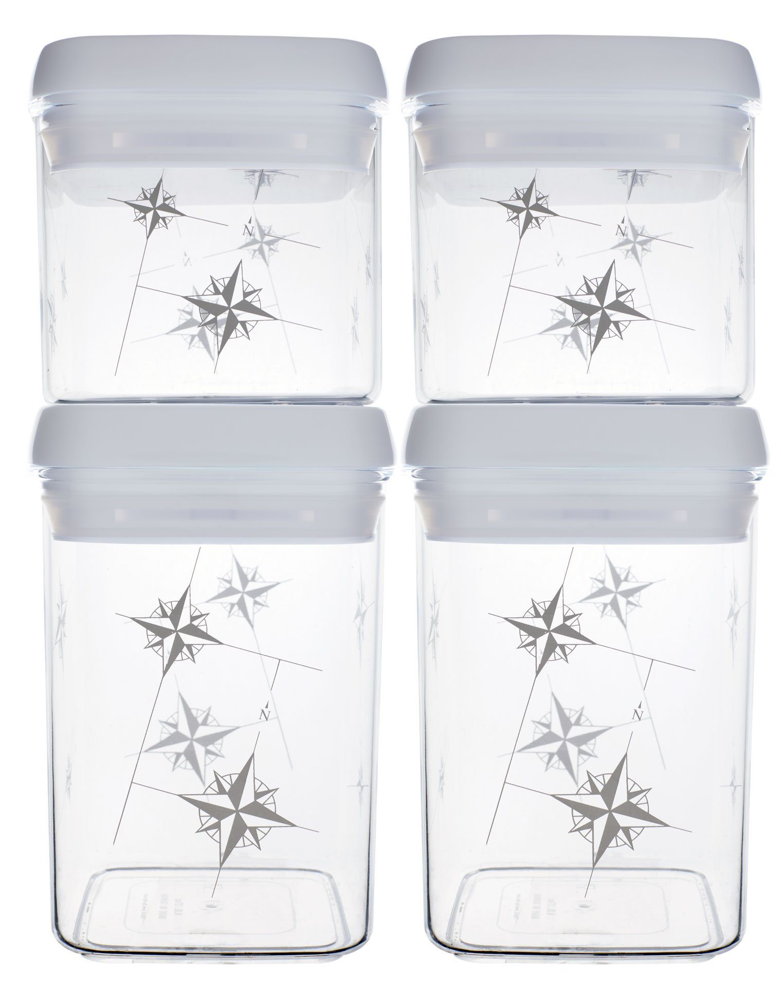 Marine Business Vorratsglas Vorratsbehälter Vorratsglas luftdicht verschlossen, Set 4 Stück, MS Ku, MS-Kunststoff