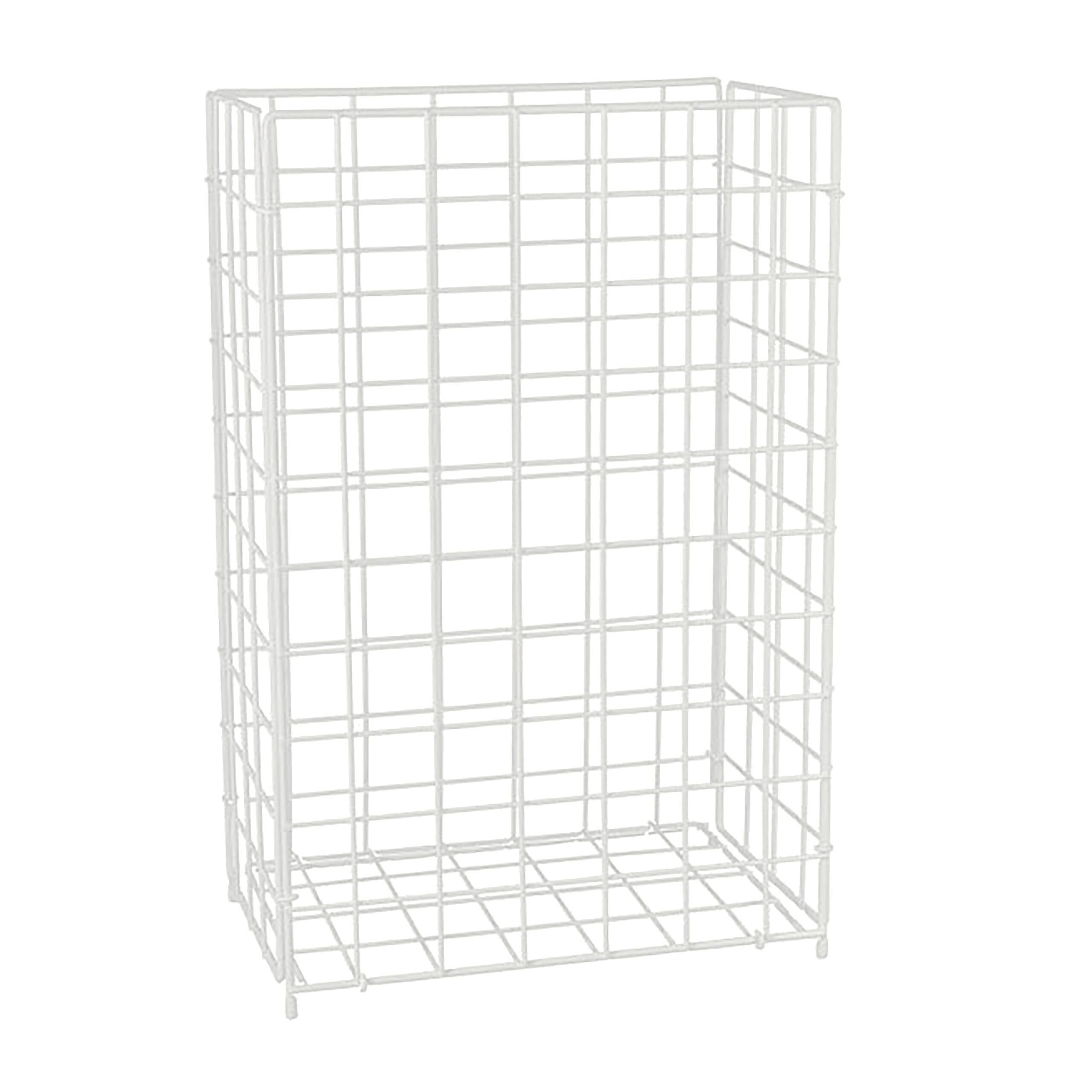 relaxdays Papierkorb Gitter Design 25 l, weiß