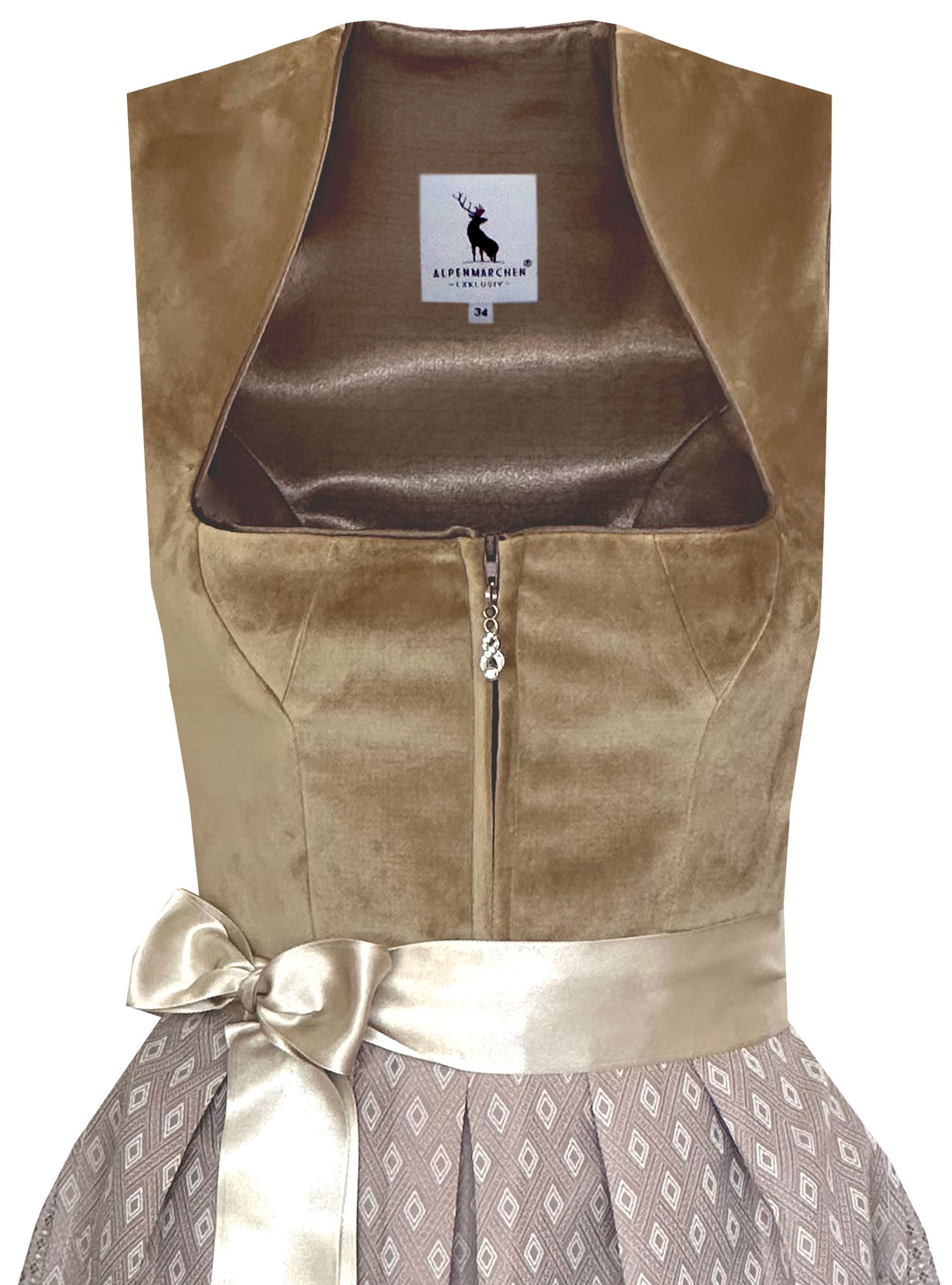 Alpenmärchen Dirndl Dirndl Adriana in hellbraun - ALM1020 günstig online kaufen
