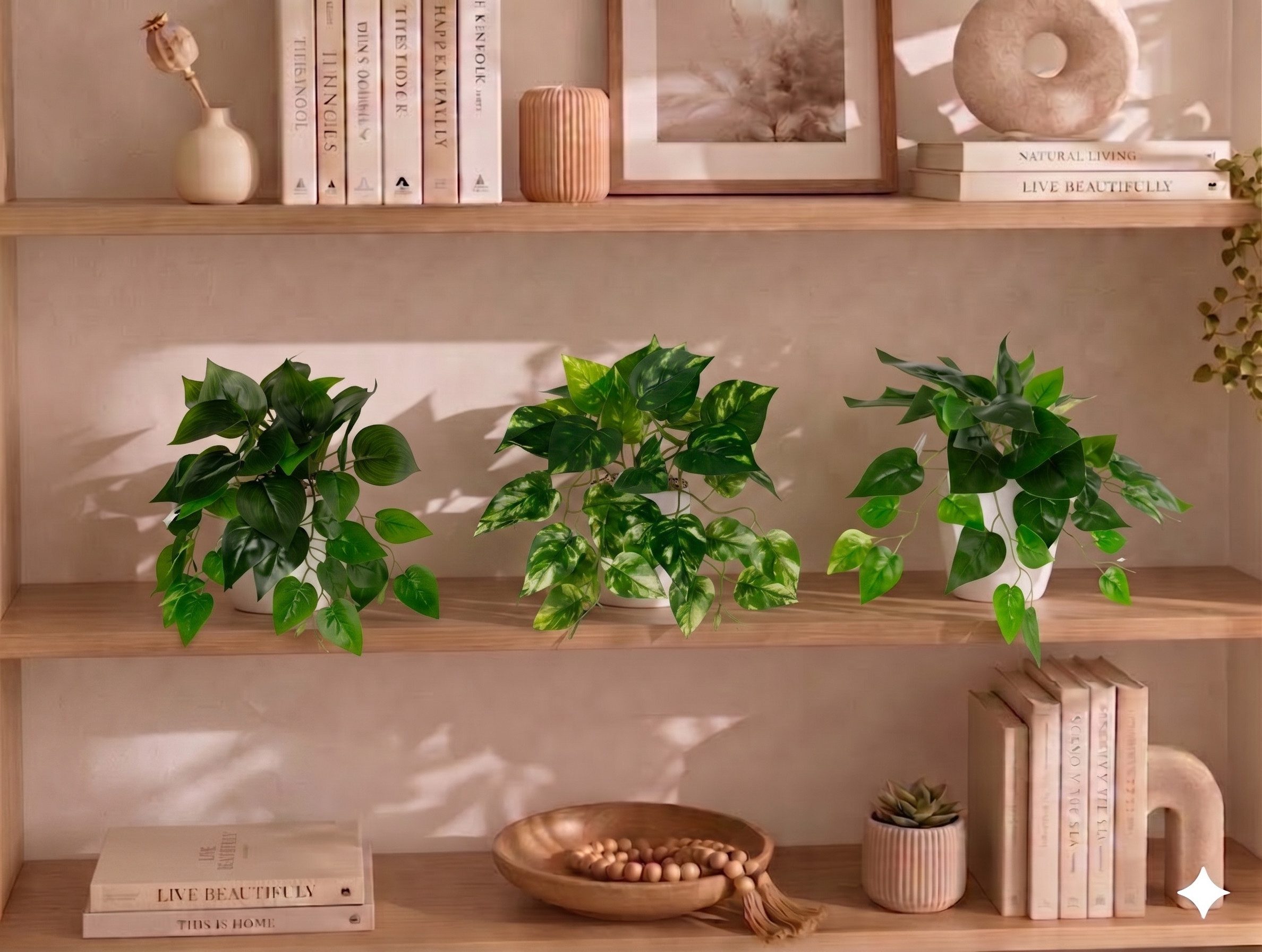 Kunstpflanze Künstliche Hängepflanzen im bruchfesten Topf, Hängepflanze künstlich Efeu, Monstera, Philodendron, Calathea, Pfeilblatt, Mosaik- & Zebrapflanze, PASCH, Bruchfester weißer Kunststofftopf