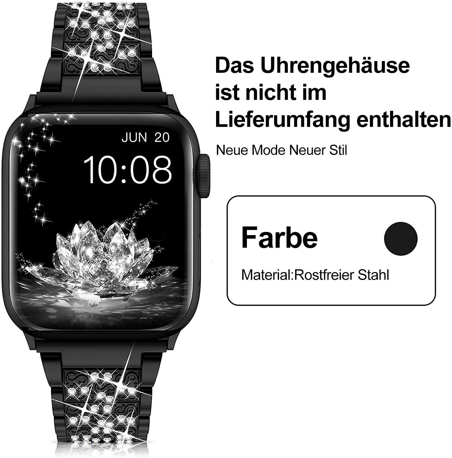 Smartwatch-Armband Watch 7/6/5/4/3/2/1/SE Apple mm-45 Schwarz ELEKIN Serie mm Armband für 38
