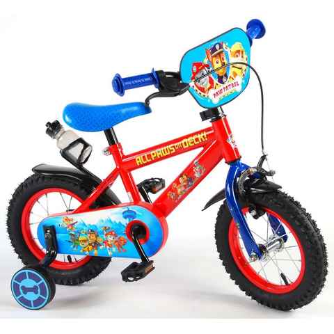 PAW PATROL Kinderfahrrad Jungen - Blau - verschiedene Größen - 85% zusammengebaut - bis 60 kg, Luftbereifung, einstellbare Lenkerhöhe, Rücktrittbremse, Stahlfelge