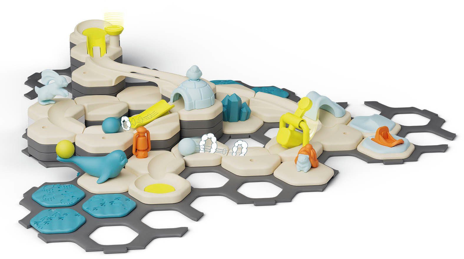 Ravensburger Kugelbahn-Bausatz GraviTrax Junior Starter-Set L Ice, Made in Europe