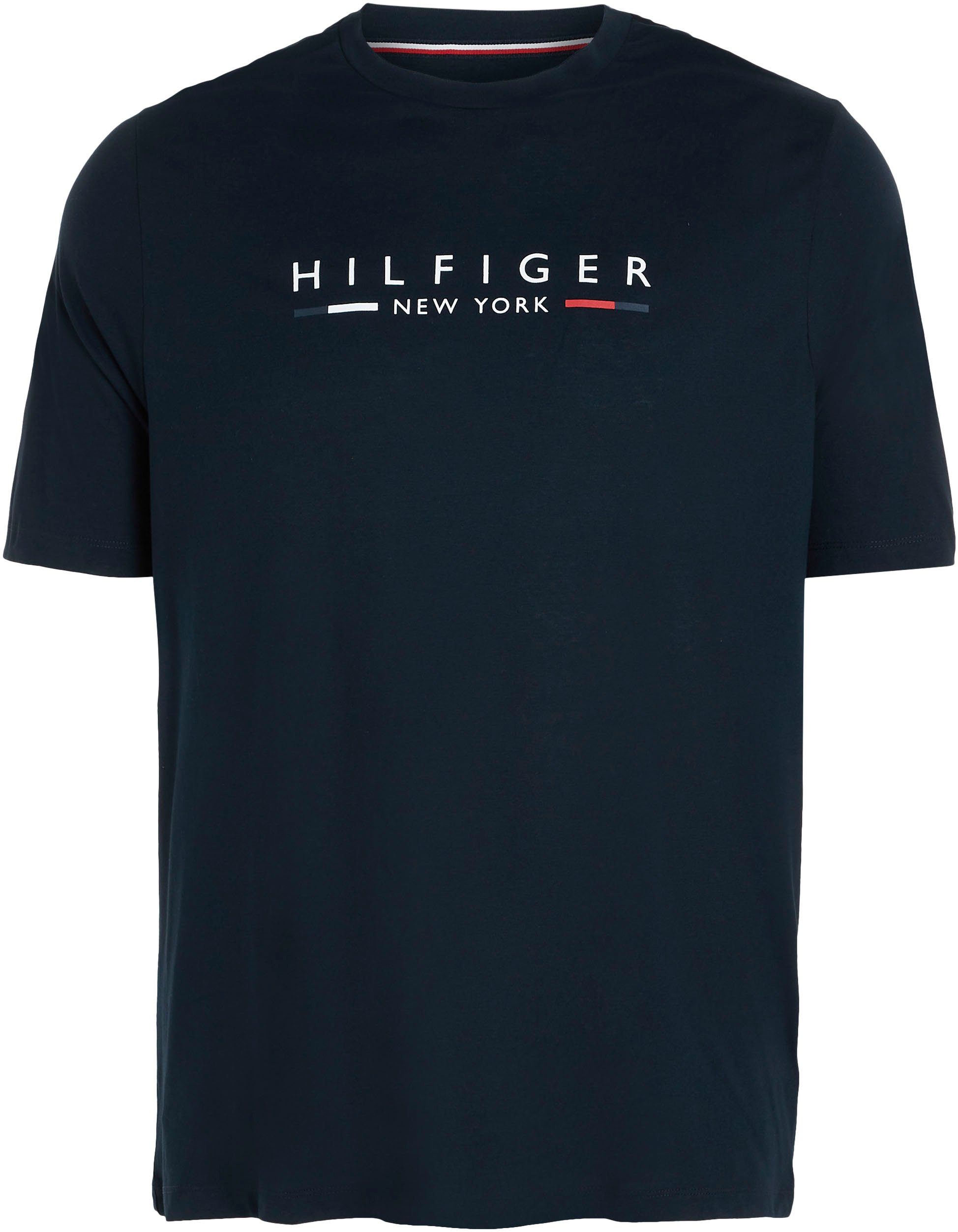 Tommy Hilfiger T-Shirt HILFIGER NEW YORK TEE mit Logoschriftzug auf der Brust dunkelblau