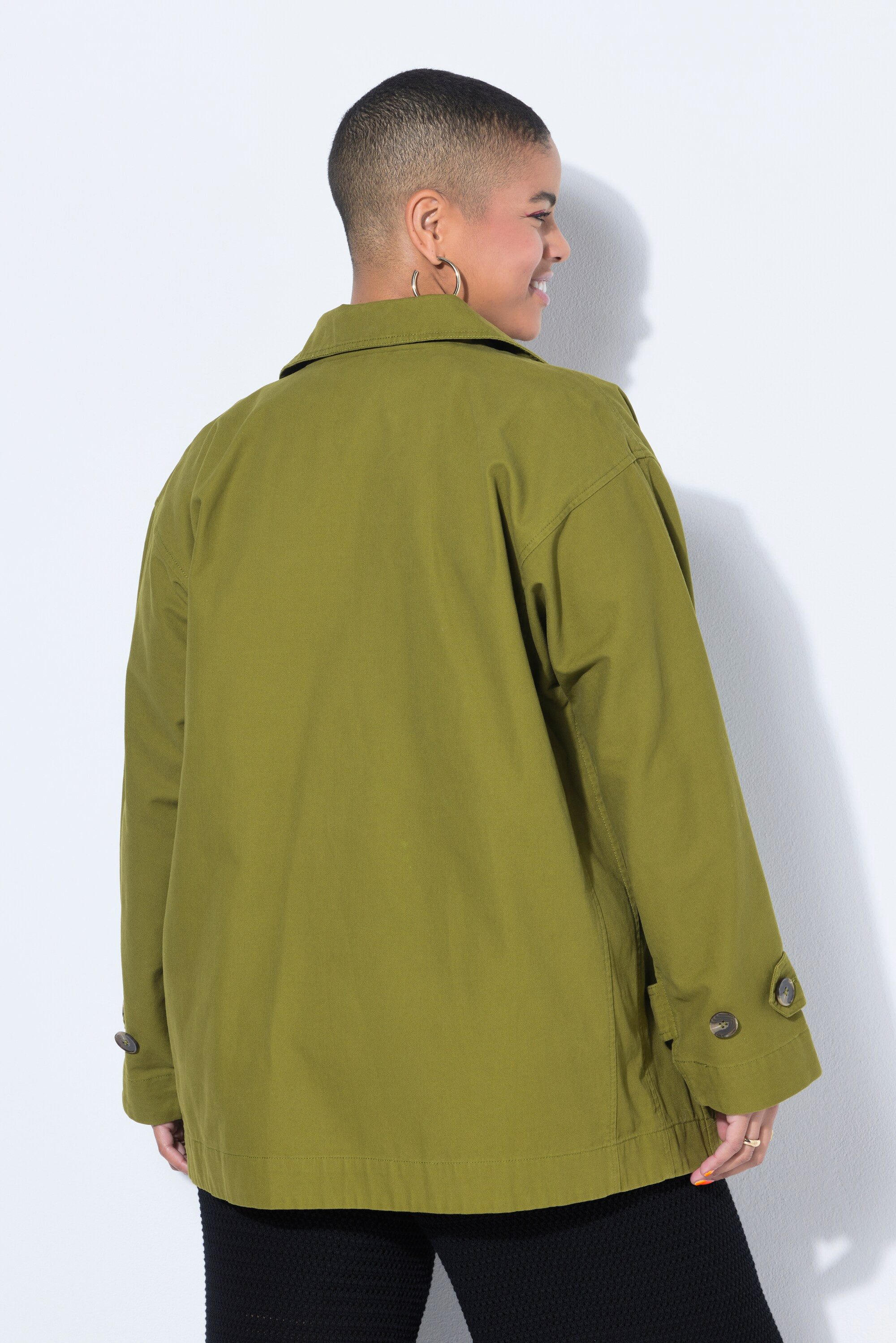 Studio Untold Outdoorjacke Trench-Jacke oversized Revers 2 Taschen