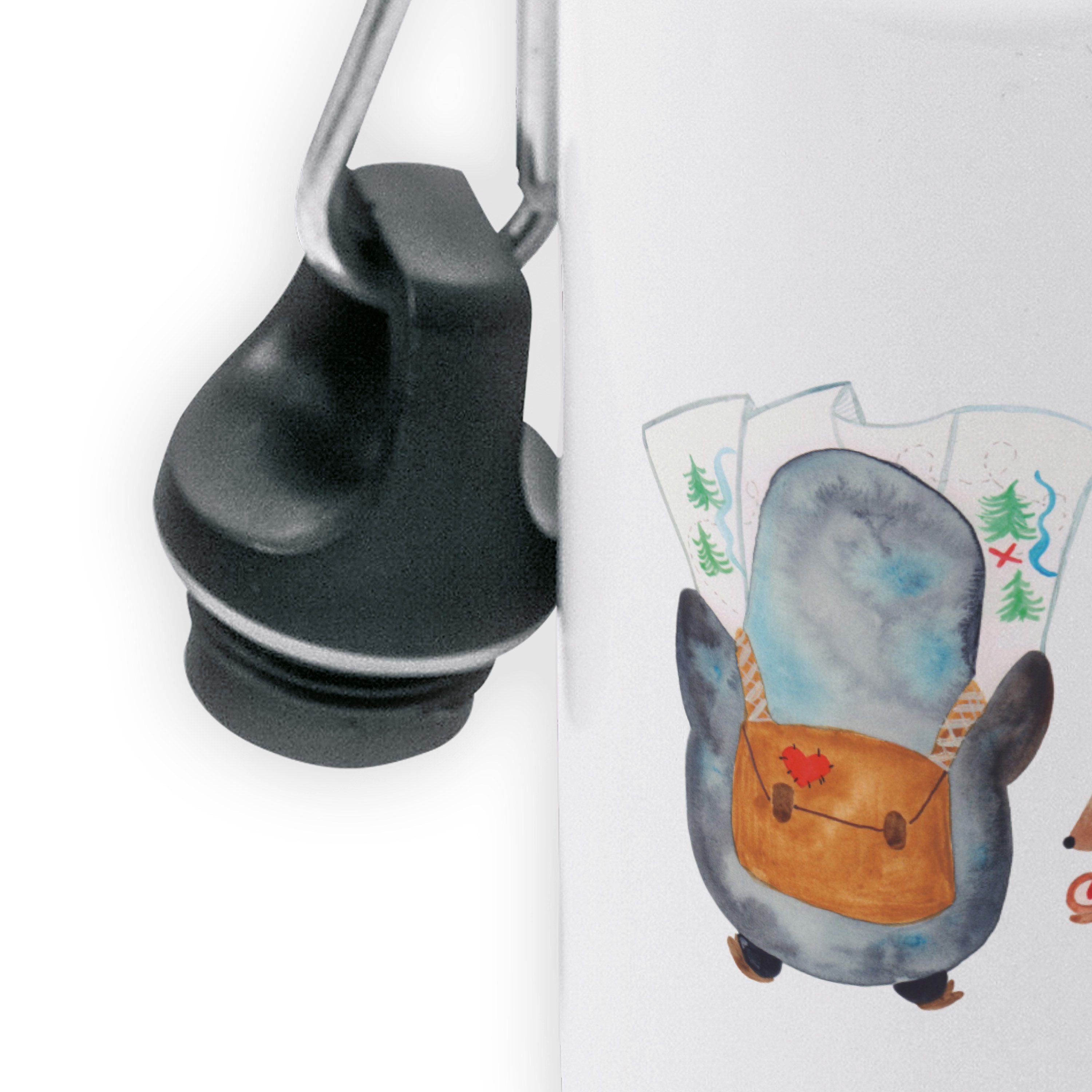 - Trinkflasche Panda Maus Kindergarten Mr. - Pinguin Flas Wanderer Geschenk, Weiß Mrs. & Mädchen, &
