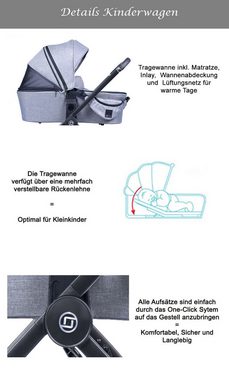 Coletto Kombi-Kinderwagen Nuvo 5 in 1 inkl. Sportsitz, Autositz, Iso und Zubehör in 3 Farben