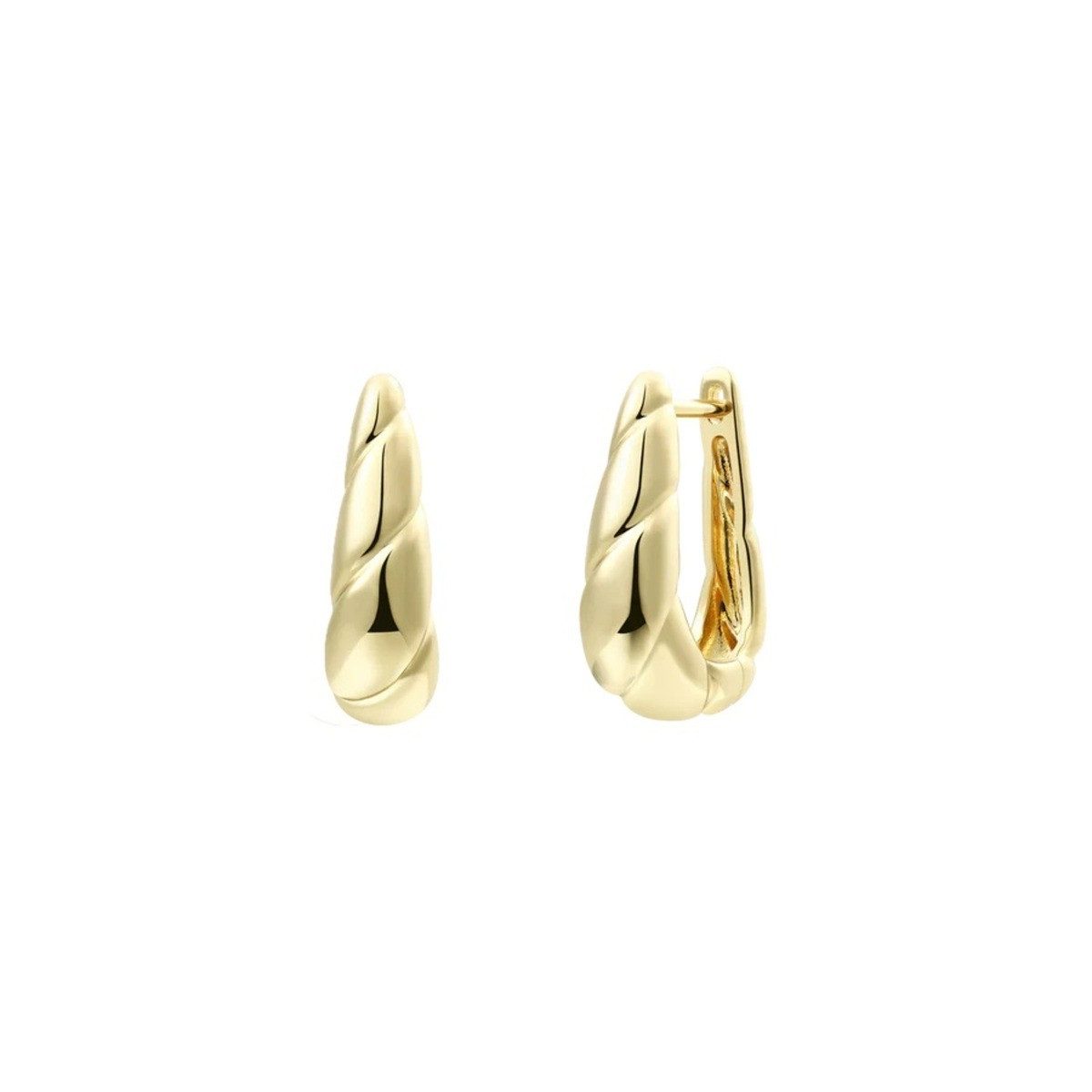 Paar Creolen Ohrringe Creolen Damen Sculpted Silber 18k Vergoldet XS91916G