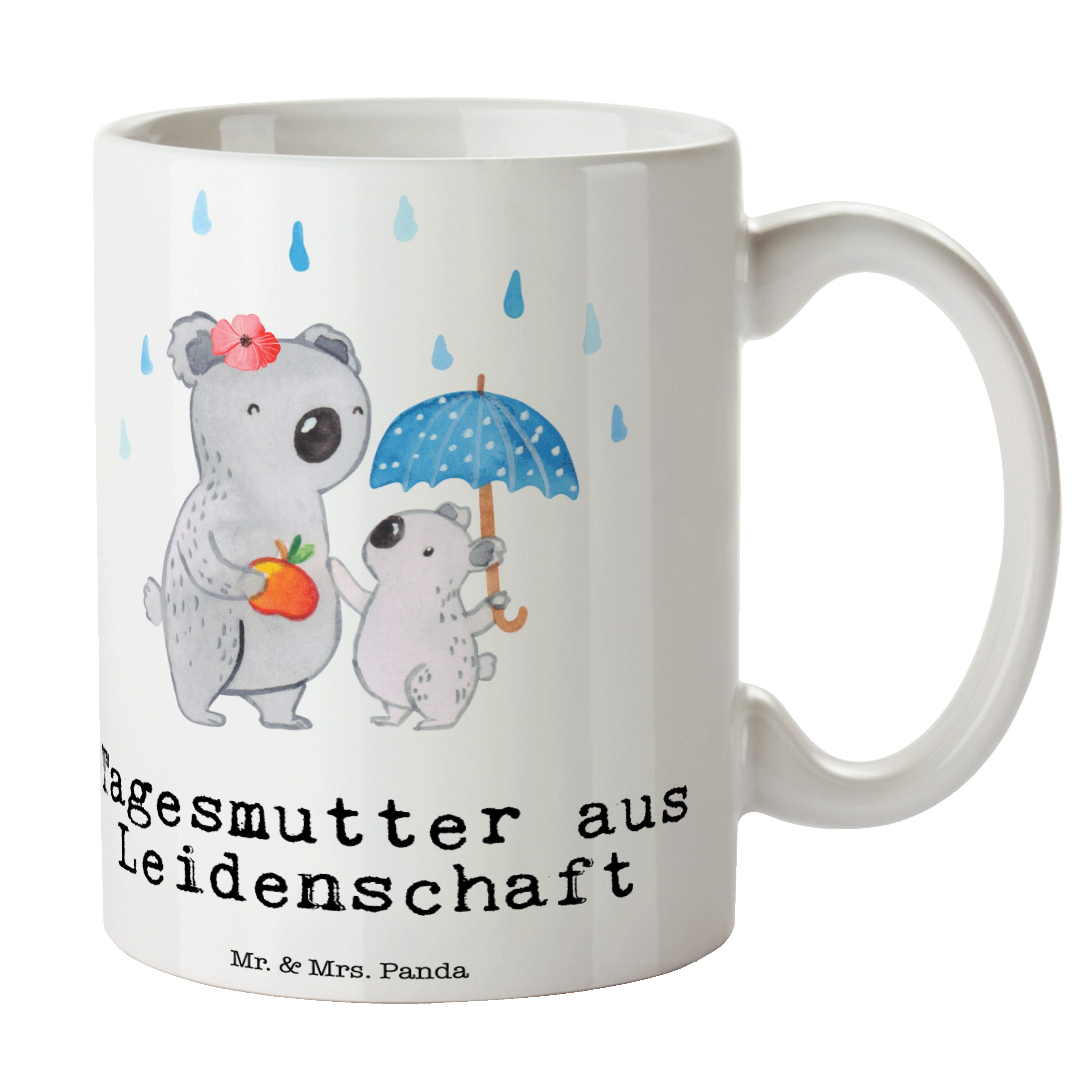 Mr. & Geschenk, Weiß Mrs. Sprüche, Tasse Tasse - Tagesmutter Panda Leidenschaft Keramik aus - Teetas