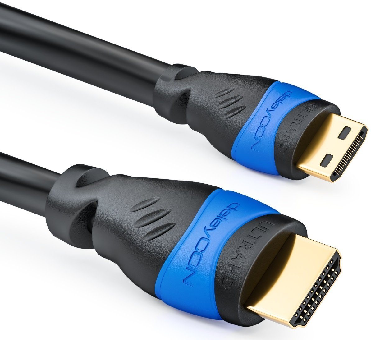deleyCON 1,5m mini HDMI Kabel - 2.0 / 1.4a kompatibel - High Speed HDMI-Kabel