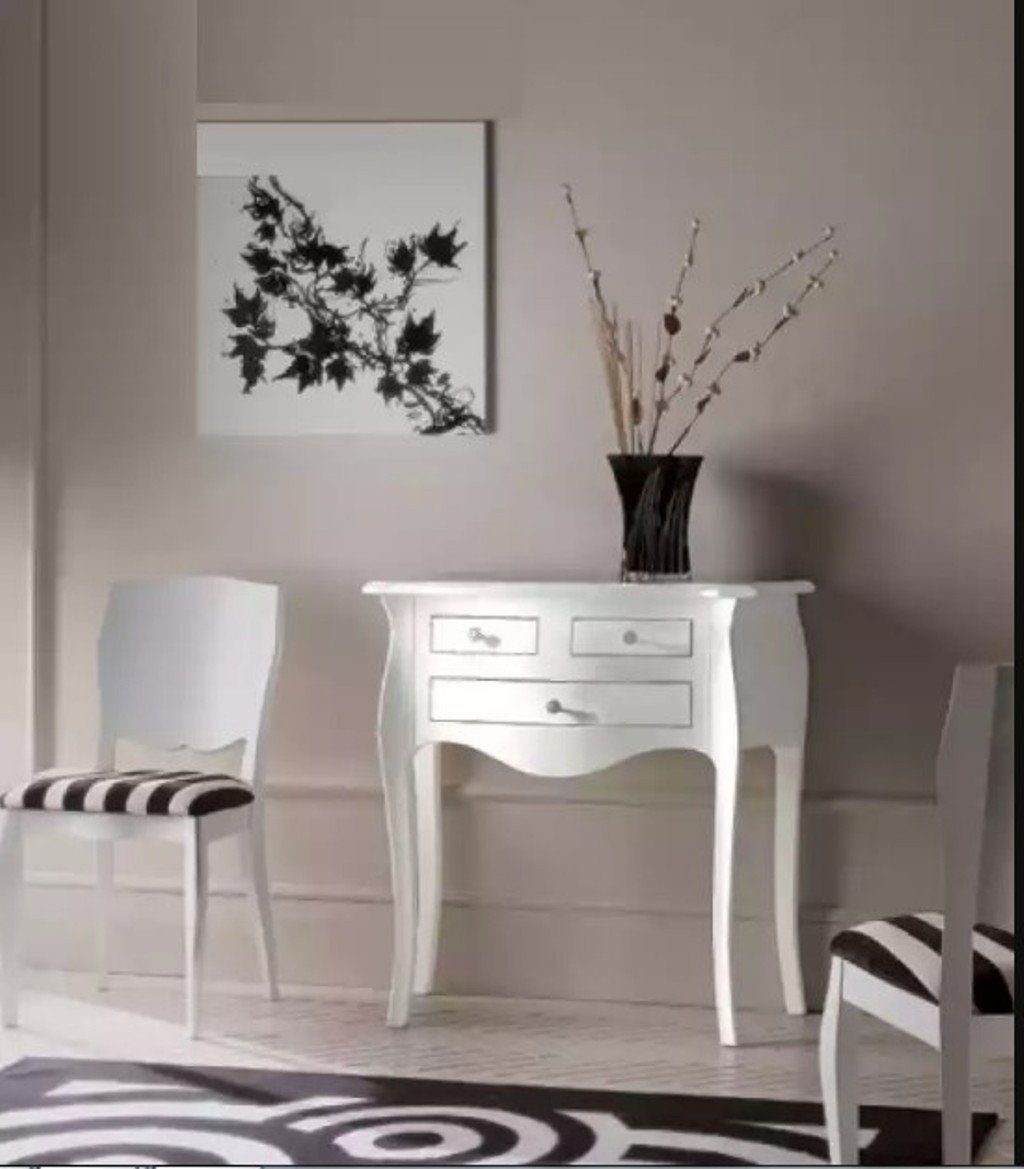 JVmoebel Konsolentisch Konsole Klassischer Luxus Italien Design Möbel Holz Weiß Sideboard (1-St., 1x nur Konsolentisch), Made in Europa
