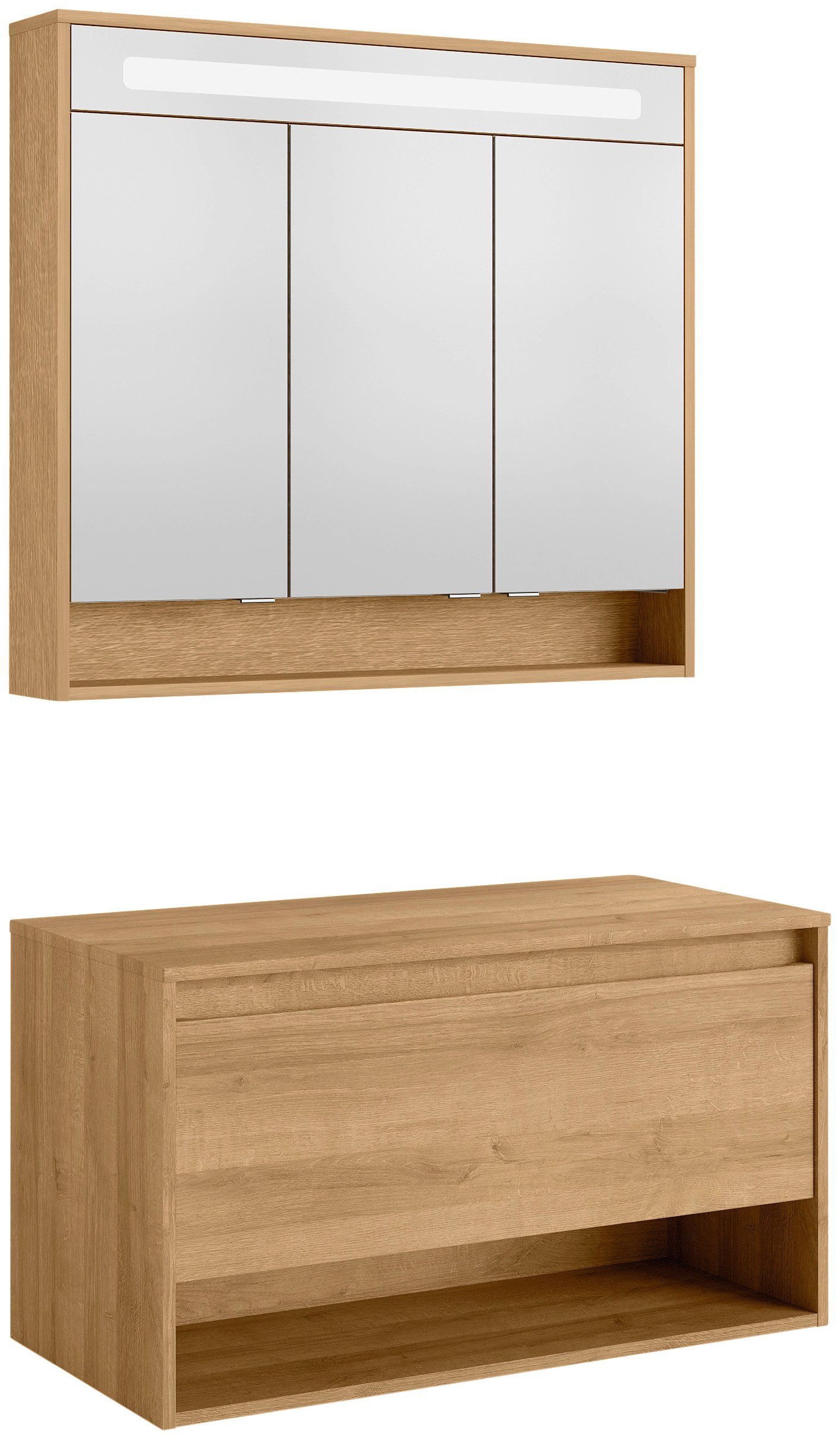 FACKELMANN Waschbeckenunterschrank Natura (Set) Badmöbel mit Soft-Close-Funktion