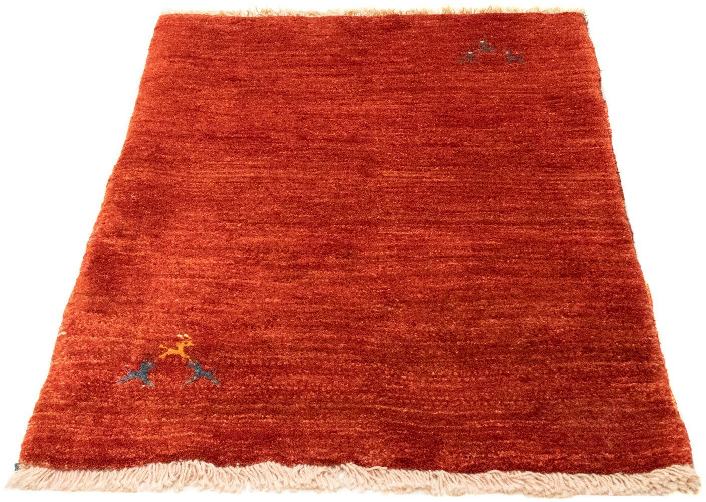 rechteckig, 18 Wollteppich handgeknüpft Teppich handgeknüpft Gabbeh morgenland, mm, rot, Höhe: