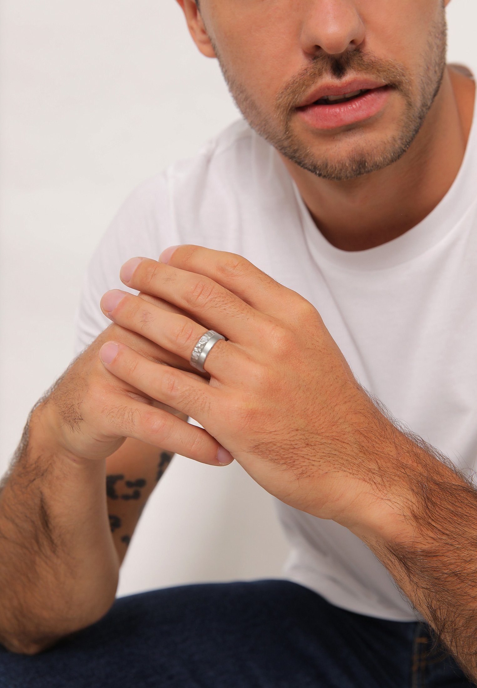 Kuzzoi Ring-Set Kuzzoi Ring Set Basic Gehämmert 925 Silber