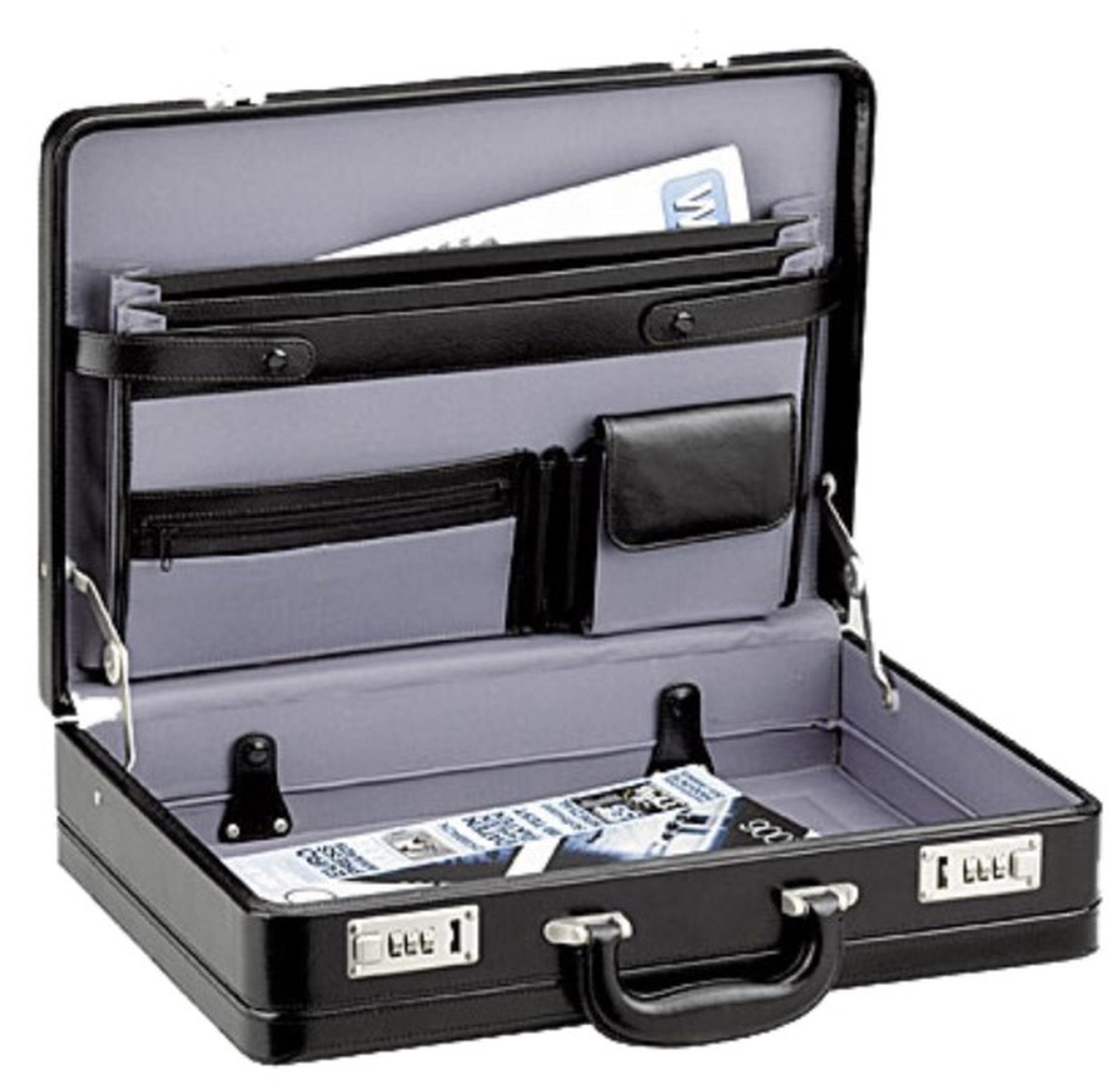 D&N Aktenkoffer Aktenkoffer 45x32x11cm - Echt Leder schwarz