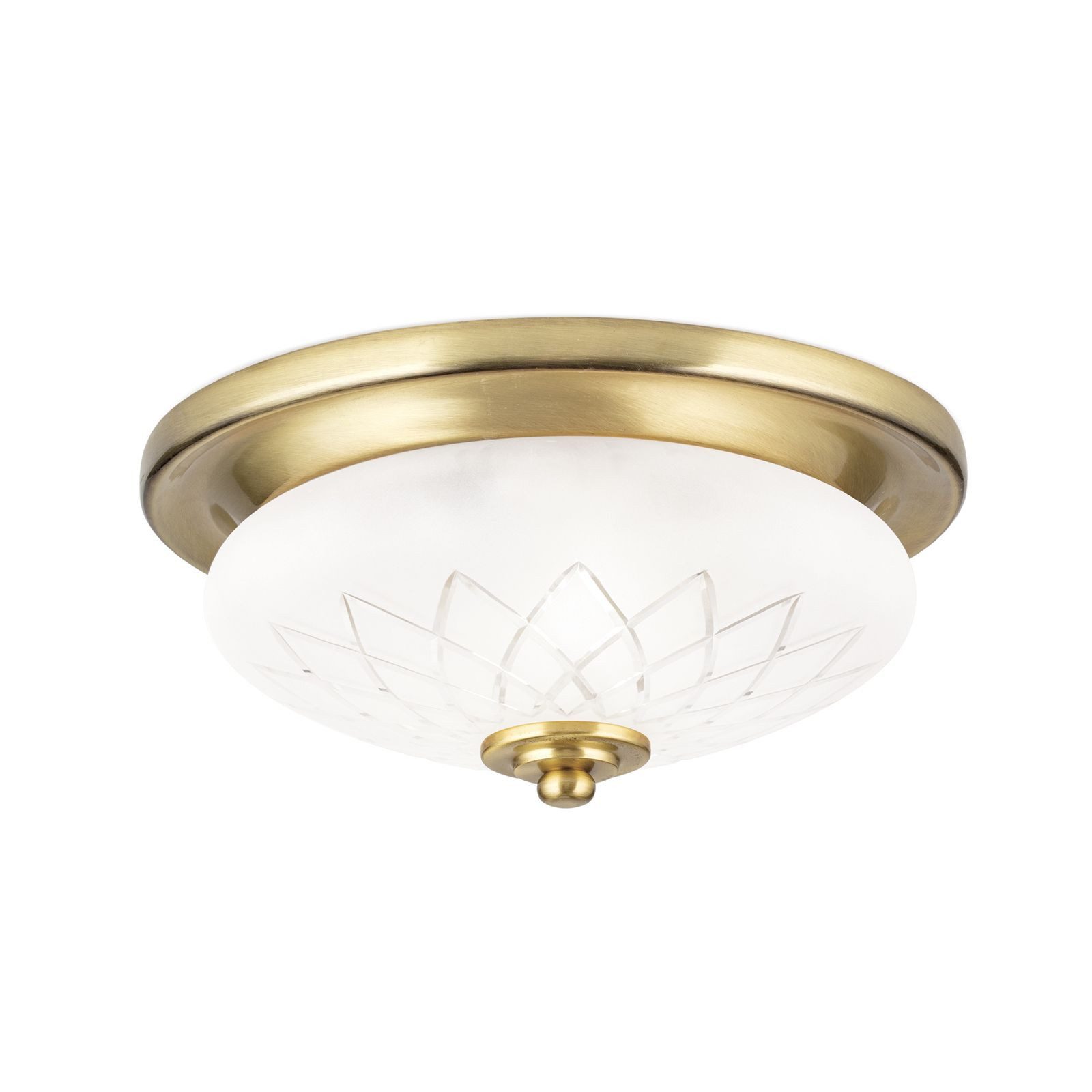 Licht-Erlebnisse Deckenleuchte LUISE, ohne Leuchtmittel, Glas Metall D: 26 cm rund in Bronze Weiß E27 Jugendstil