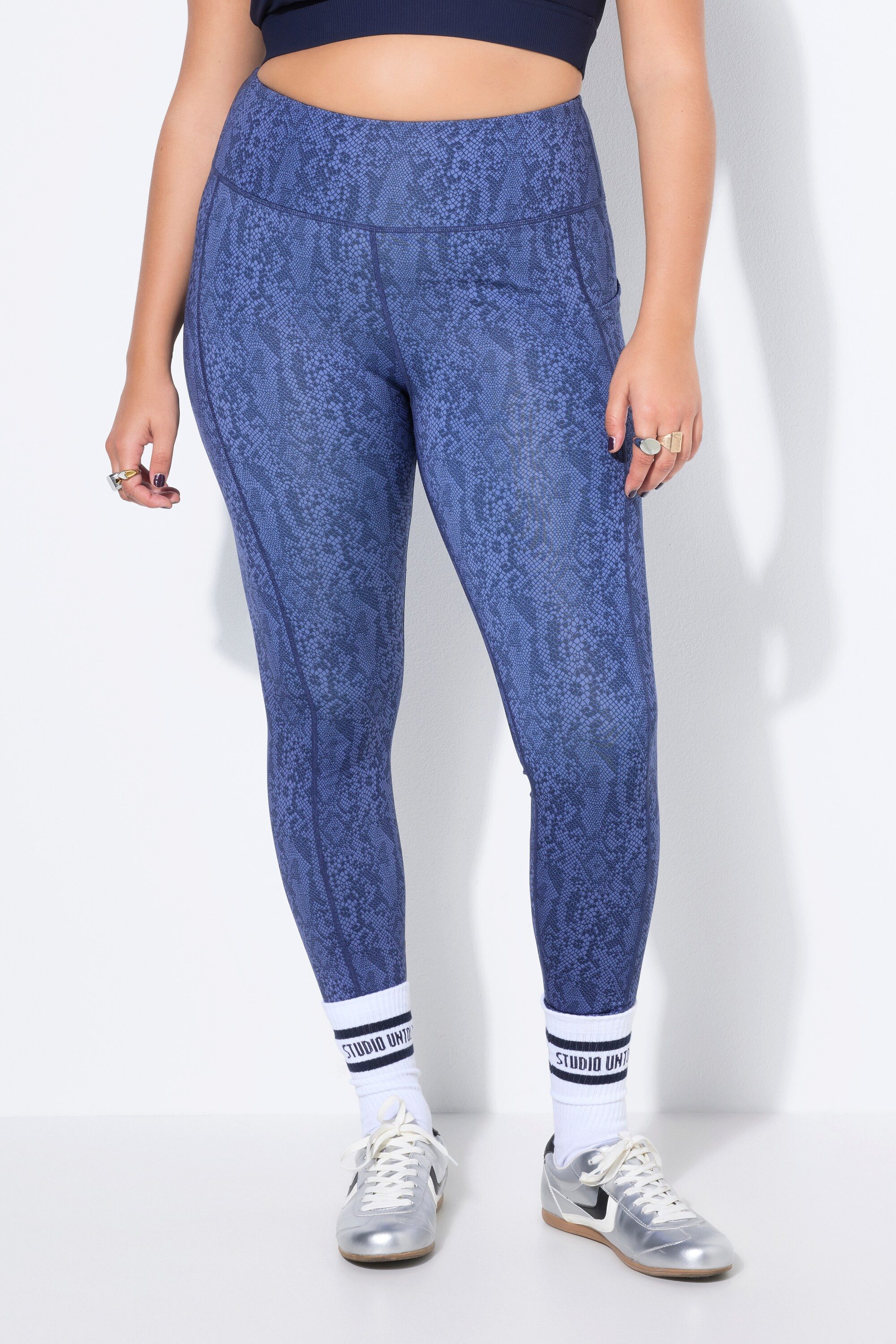 Leggings Sport-Tights High Waist Snake Print knöchellang