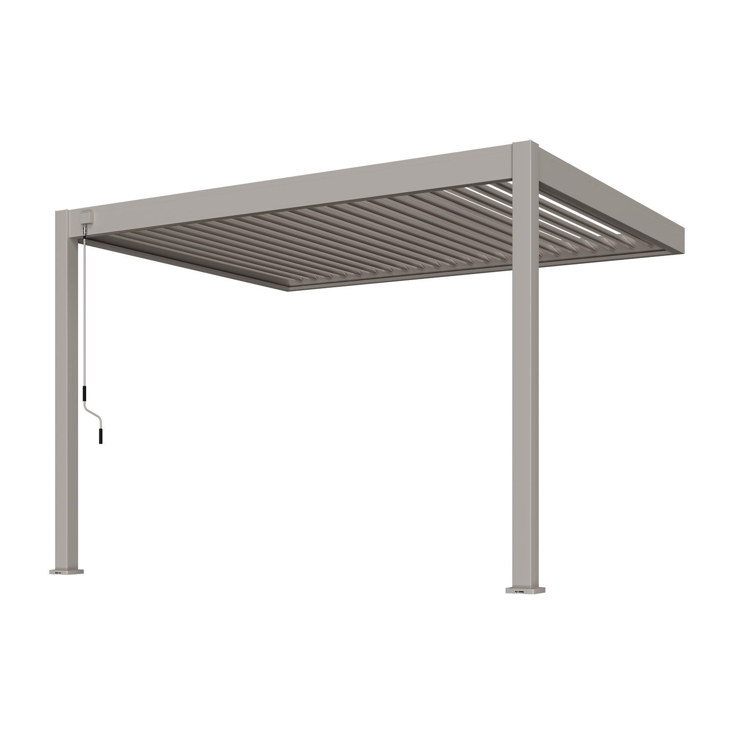 Weide Pergola Deluxe Wand Pavillon Terrassenüberdachung Alu 3 x 3,6 M Sand, BxTxH: 360x300x255 cm
