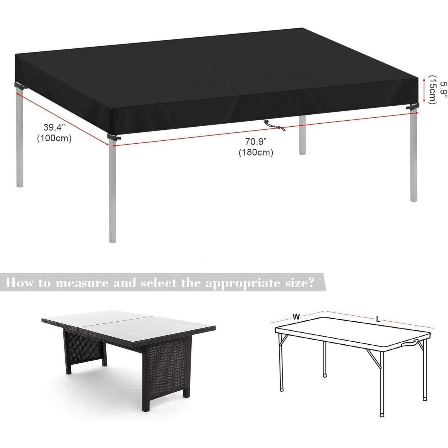 LuxusKollektion Gartenmöbel-Schutzhülle Abdeckplane Tischplatte Gartentisch 180x100x15cm für rechteckig tisch, Gartenmöbel-Abdeckung