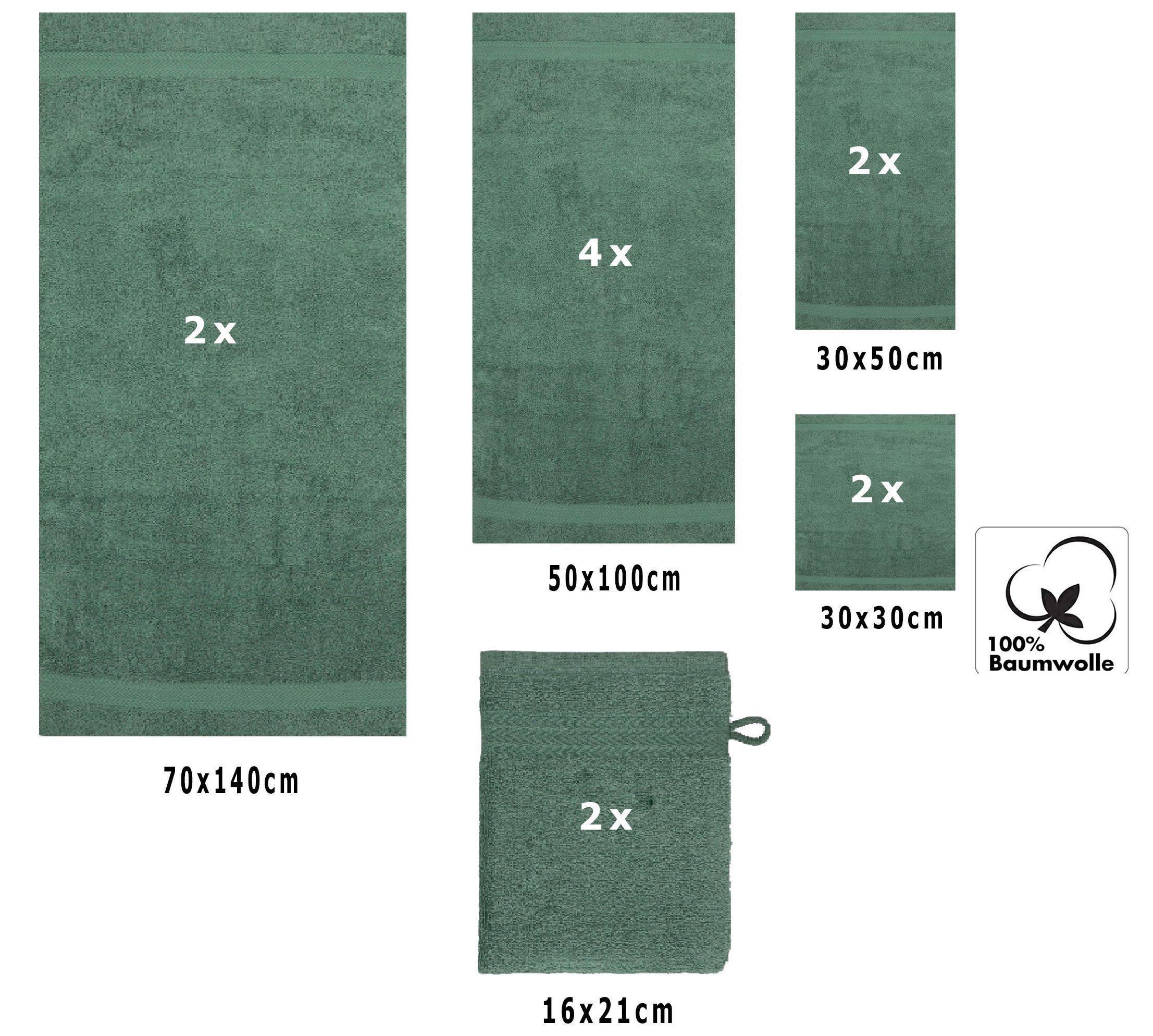 Handtuch-Set Handtuch Baumwolle, Set PREMIUM 100% tannengrün Betz Baumwolle, Frottier 12er 100% (12-tlg)