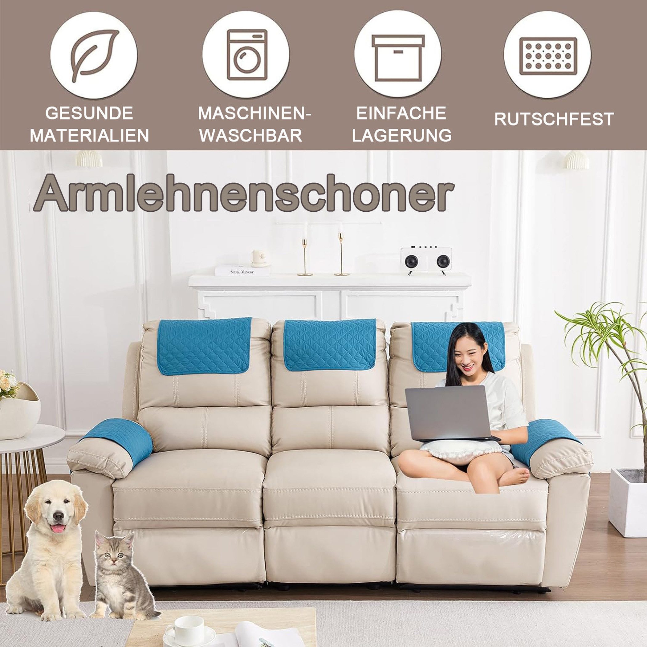 Coonoor Sesselschoner Armlehnenbezüge 3/4/5-er Set, Rutschfester günstig online kaufen