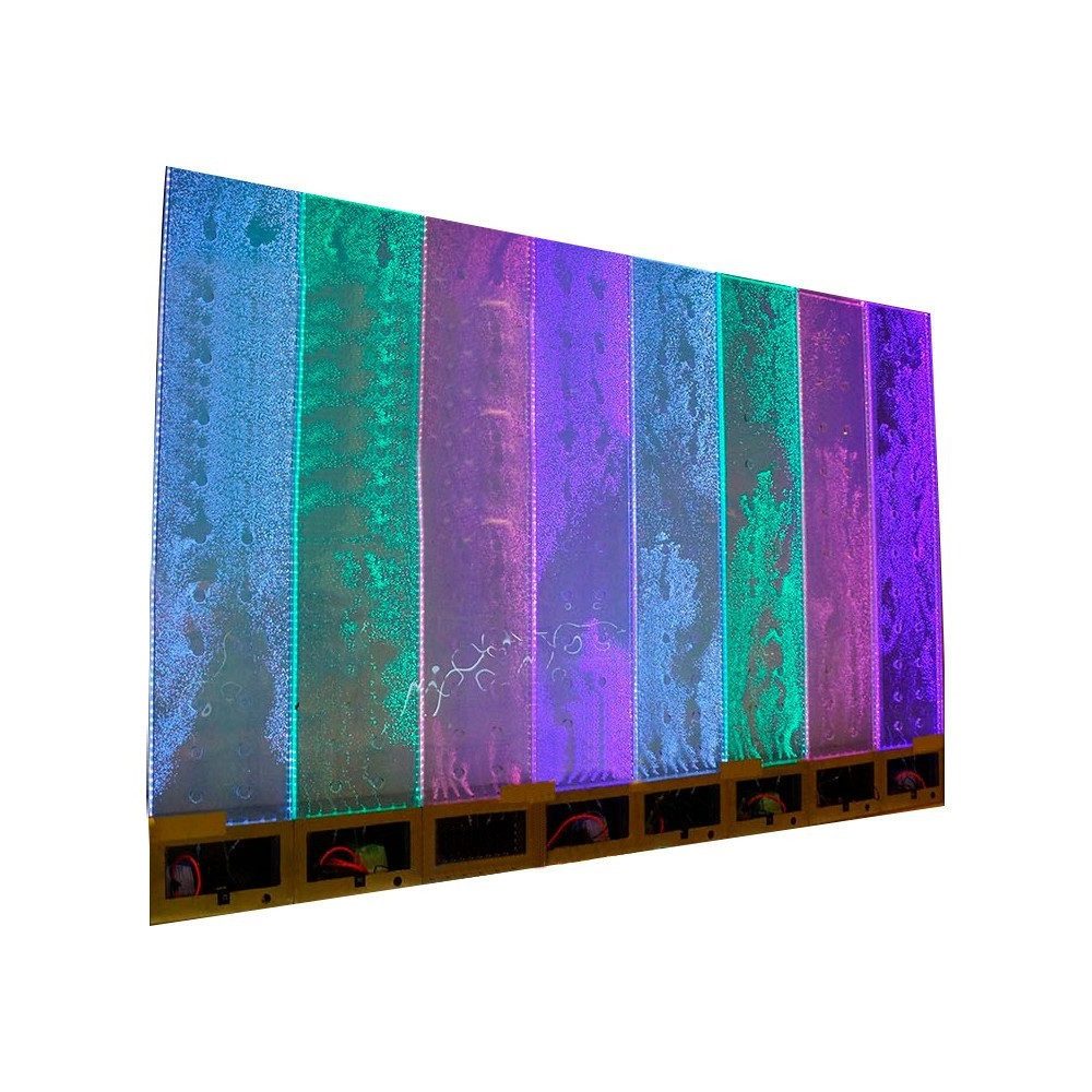 Xlmoebel Wandpaneel LED Wasserwand mit integrierter Beleuchtung und Wasserblasen-Effekt, (Water Wall) Hergestellt in Europa