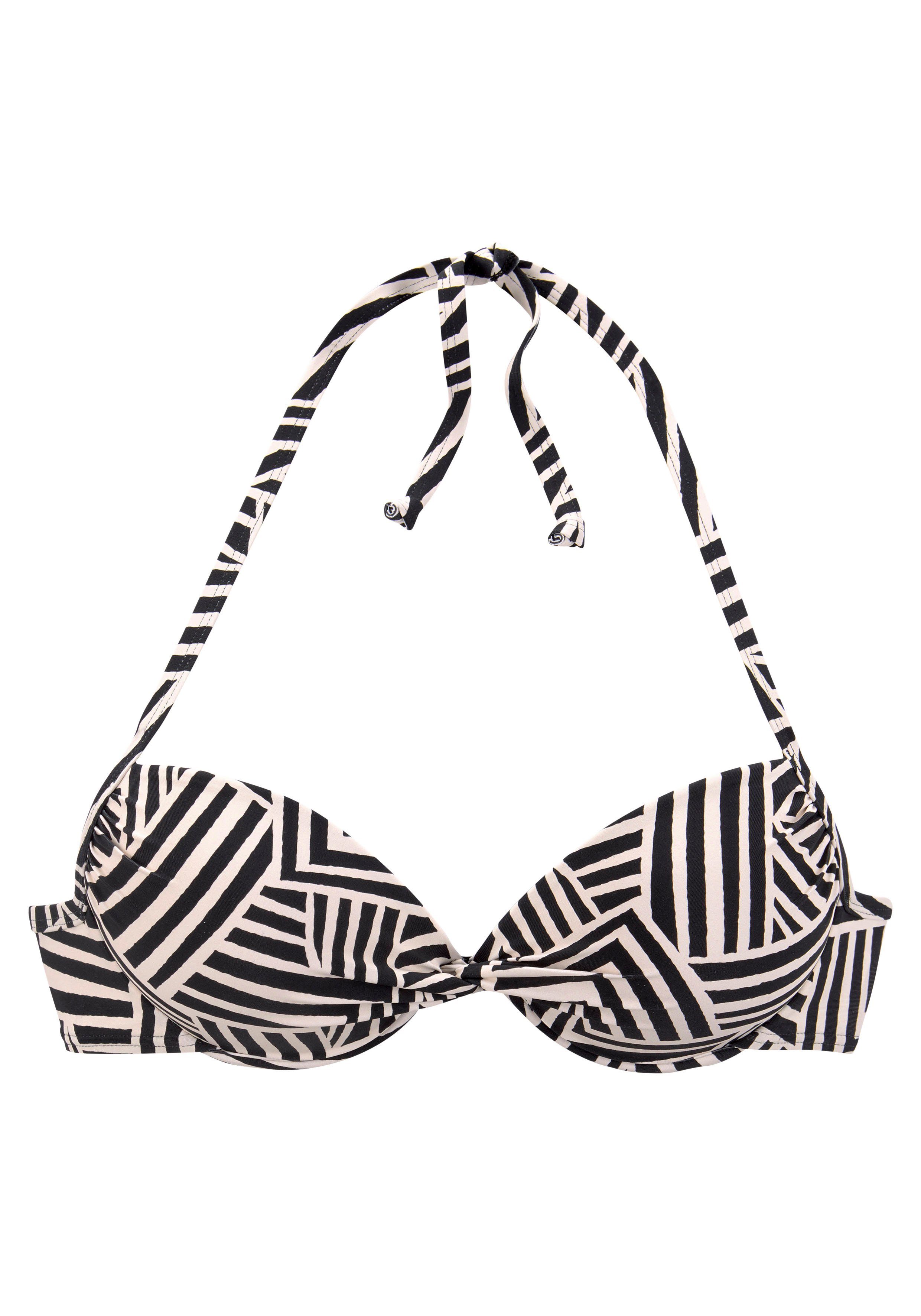 LASCANA Push-Up-Bikini-Top Cleo, mit geometrischem Druck günstig online kaufen