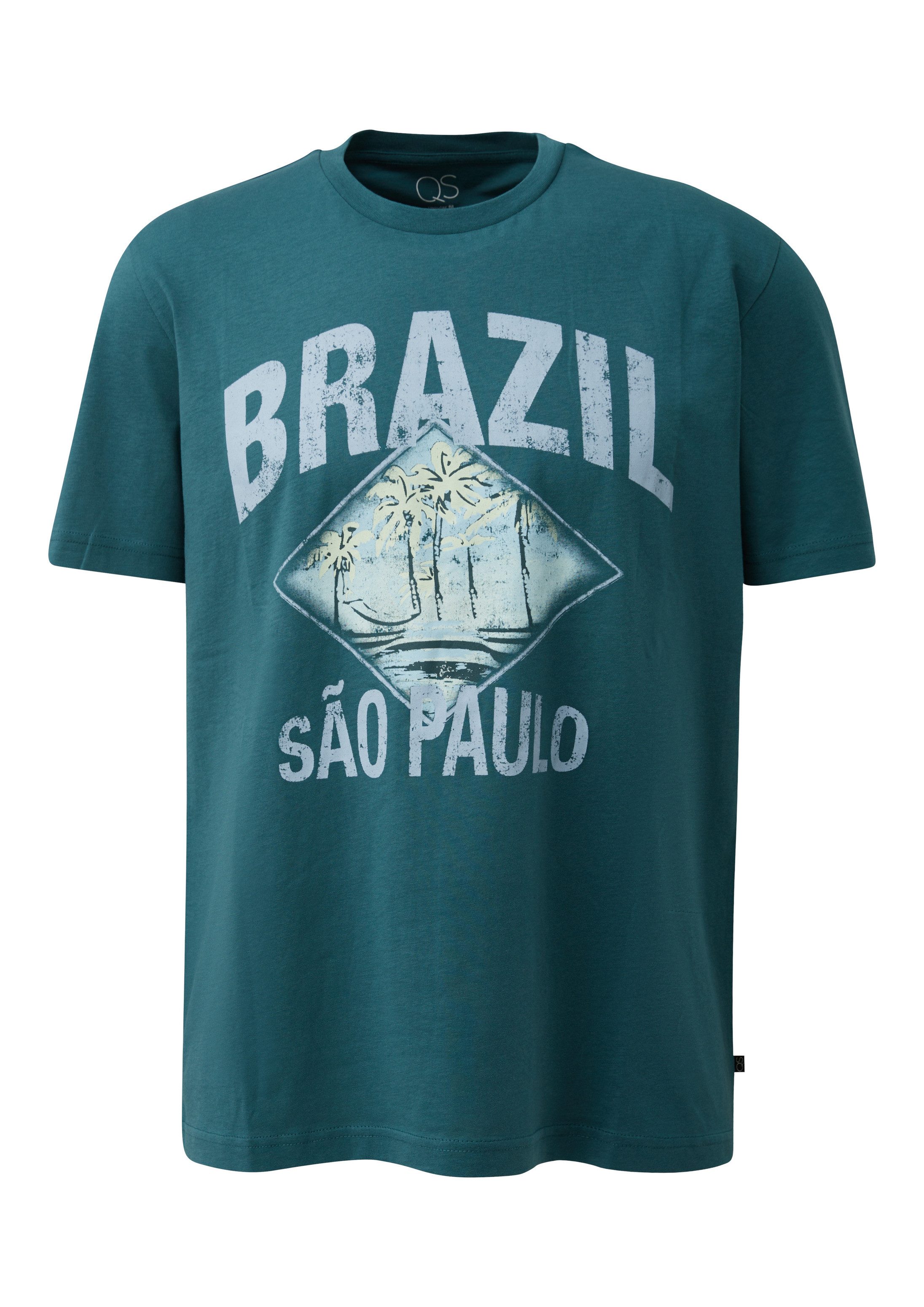QS Kurzarmshirt T-Shirt T-Shirt mit Frontprint