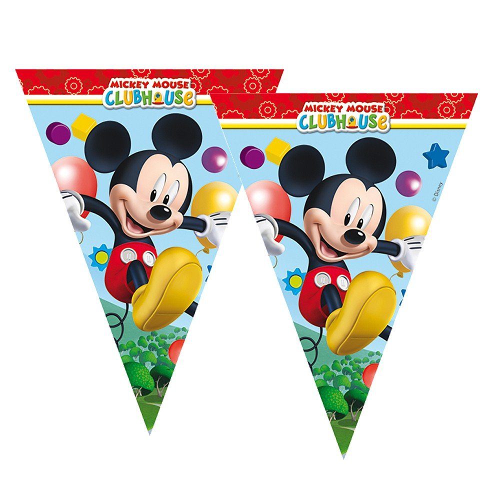 Disney Mickey Mouse Wimpelkette Wimpel-Kette Mickey Mouse Girlande Banner 2,30 m Micky Maus Geburtstag