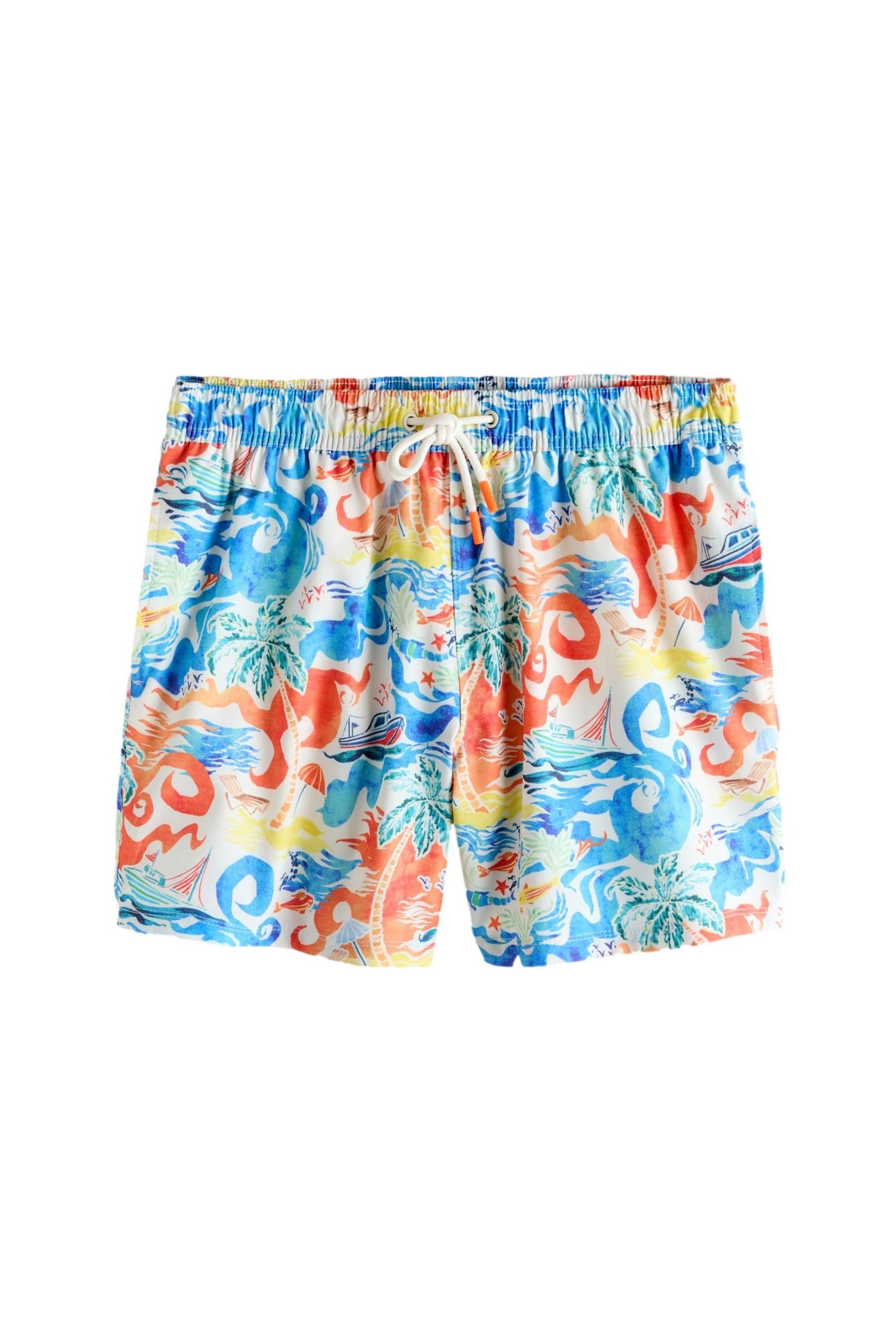 Next Badeshorts Badeshorts mit Leinenanteil und Hawaii-Print 5{dq} (1-St)