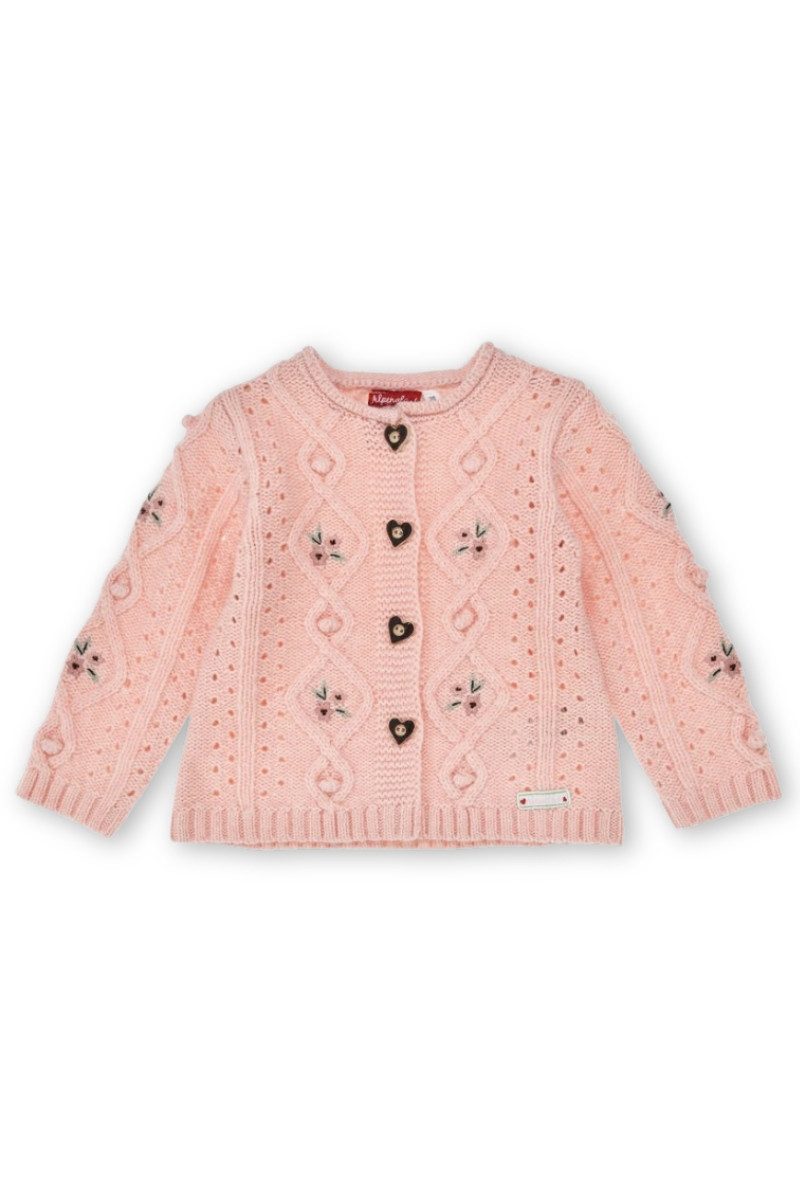 BONDI Trachtenkleid Strickjacke Baby/Kind - BLÜMCHEN - rose