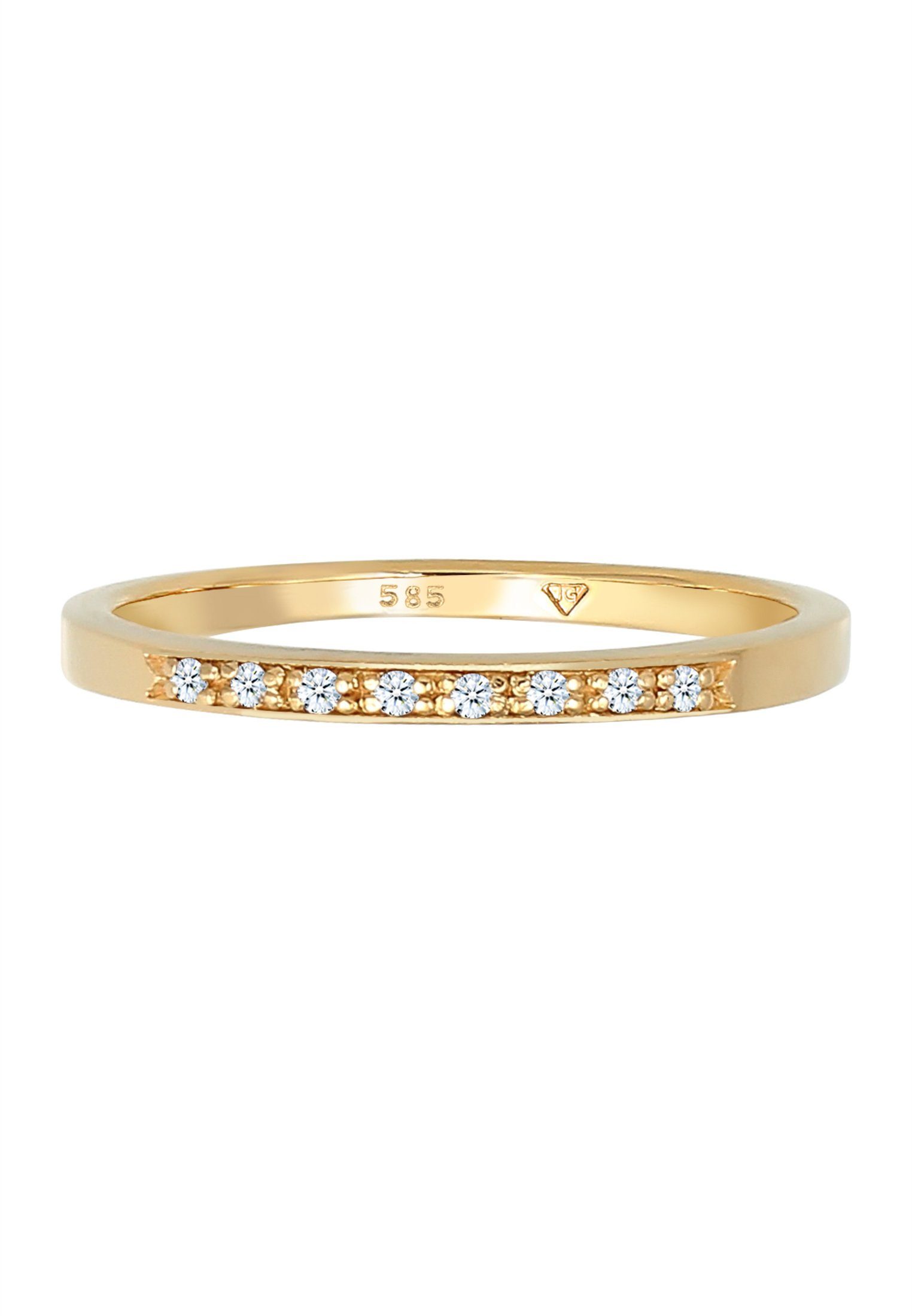 Elli DIAMONDS Verlobungsring Bandring Verlobung Diamant (0.04 ct) 585 Gelbgold – Bild 2 von 5