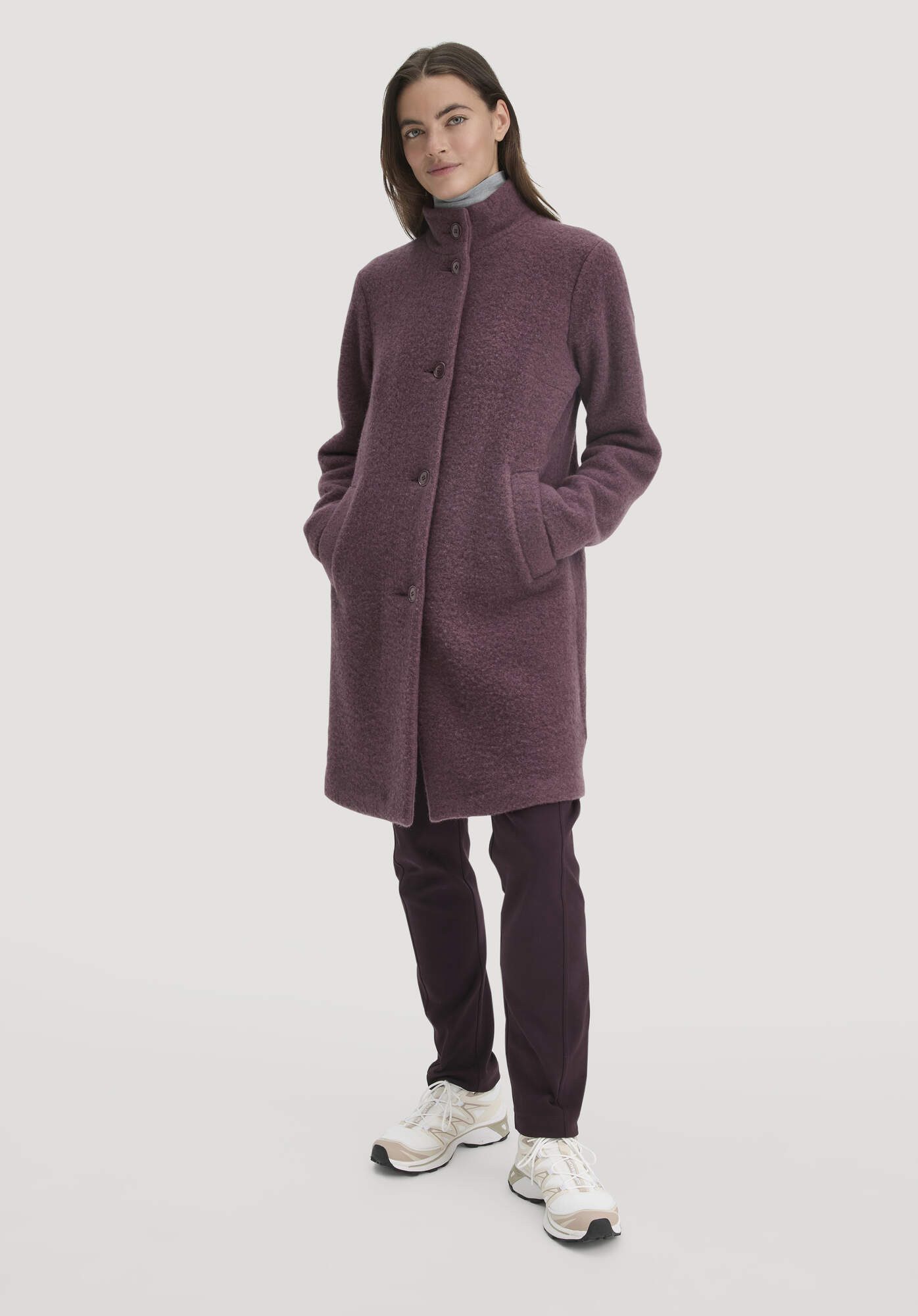 Hessnatur Wollmantel Regular aus reiner Bio-Merinowolle (1-tlg) günstig online kaufen