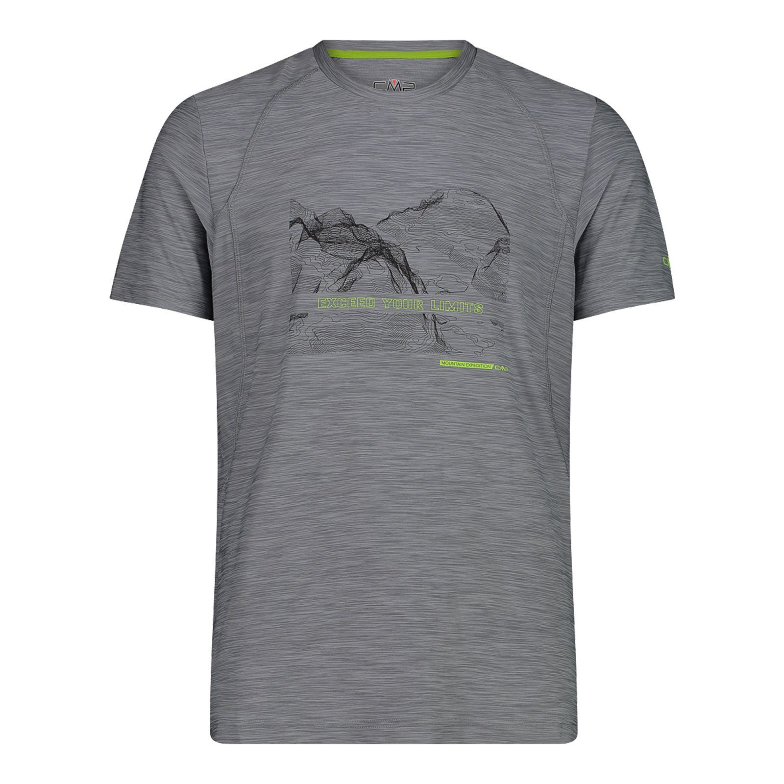 CMP Funktionsshirt Man T-Shirt mit Dry-Function-Technologie 02TN grey mel. / limegreen